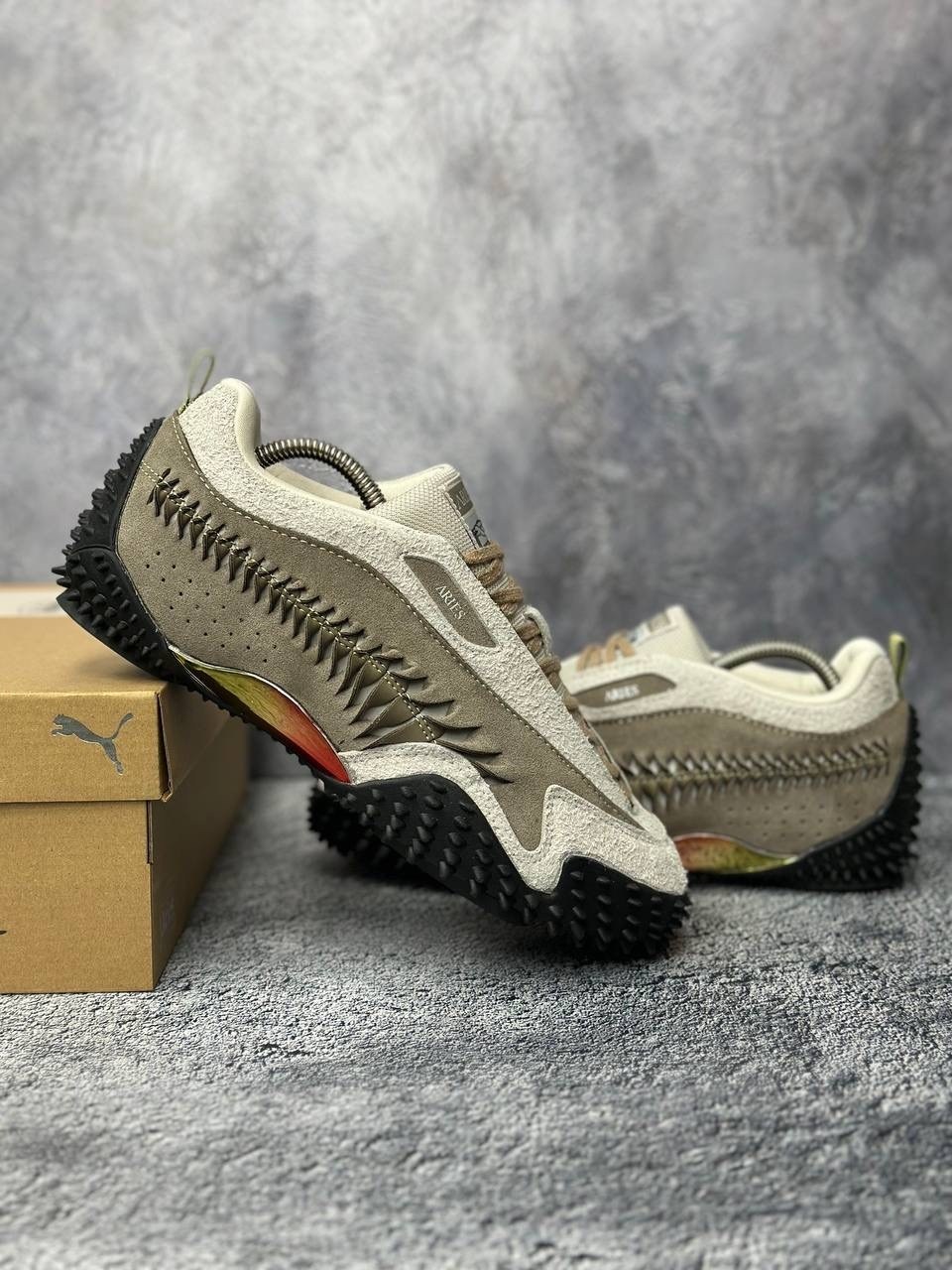 кроссовки puma,кроссовки,кроссовки puma x aries mostro 'tan suede',кроссовки спортивные женские для улицы puma mostro aries tan puma цвет: бежевый,кроссовки puma aries x mostro 'ecru mouse grey'