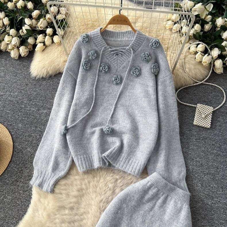 трикотажные костюмы,вязаная юбка,женский трикотажный костюм,вязаный костюм с юбкой,женский однотонный вязаный костюм из двух предметов