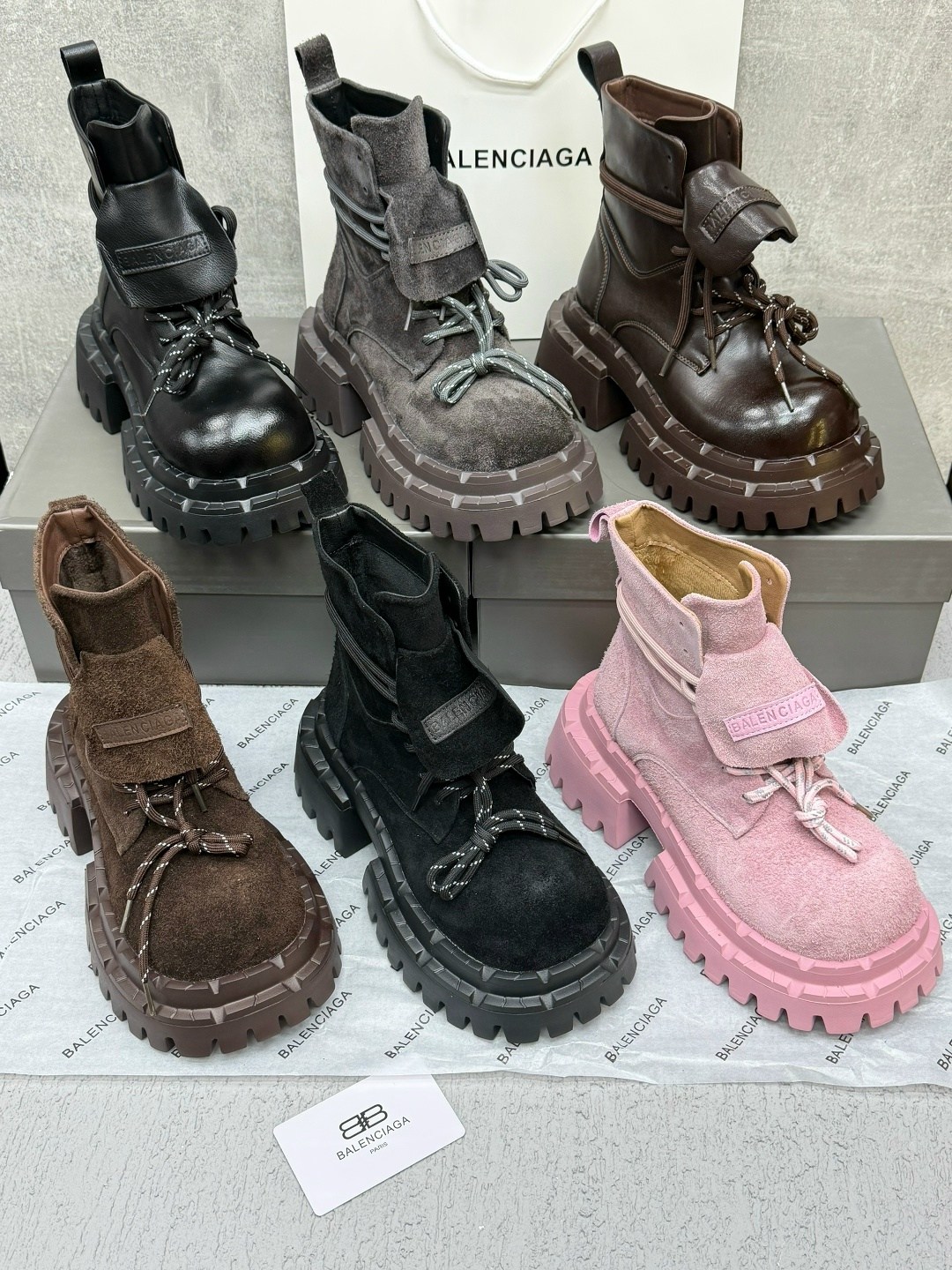 ботинки осенние balenciaga,ботинки тракторные balenciaga pink 36-40,,ботинки balenciaga арт вх101,ботинки balenciaga