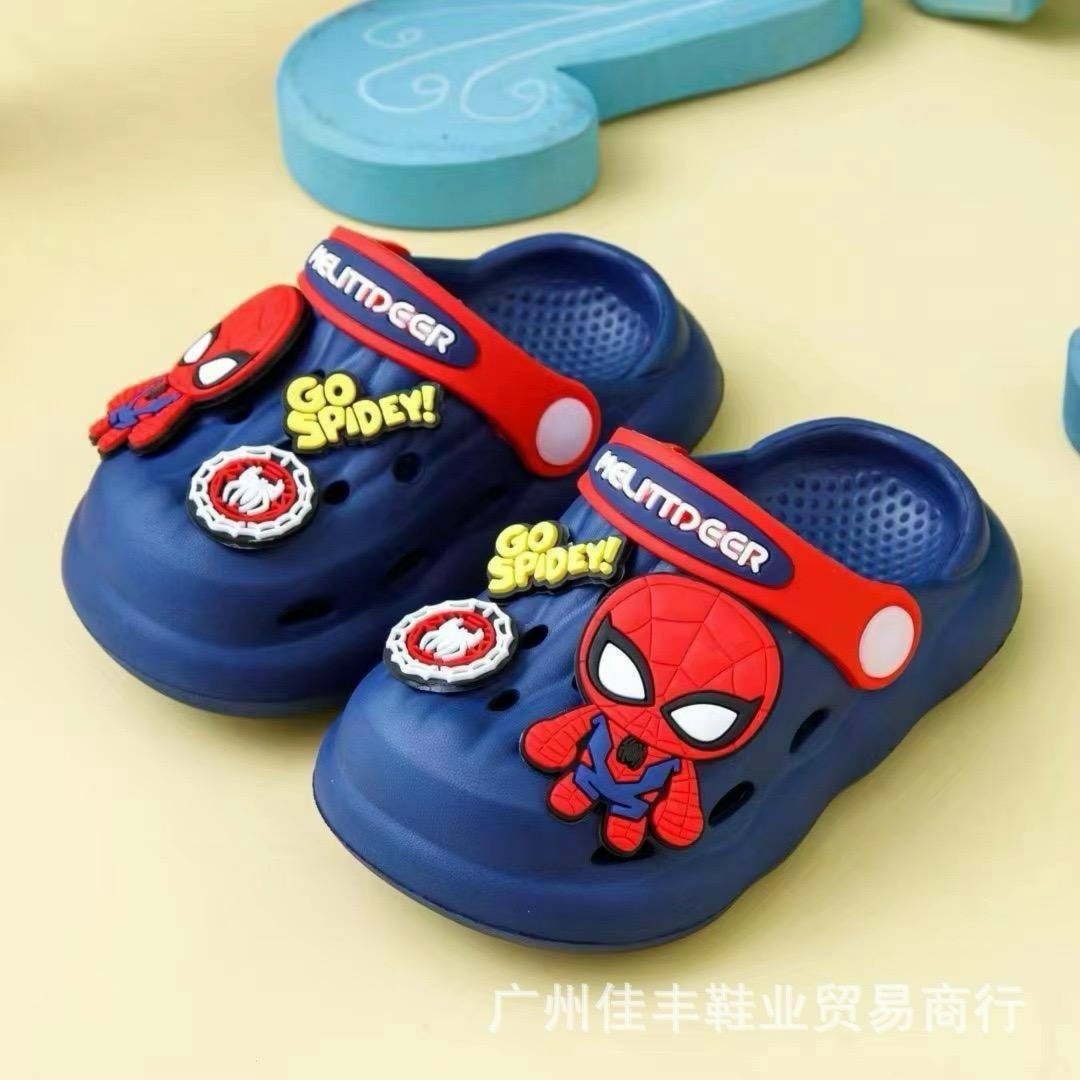 детские шлепки для мальчиков,шлепанцы детские,кроксы человек паук,,детские тапочки для мальчиков