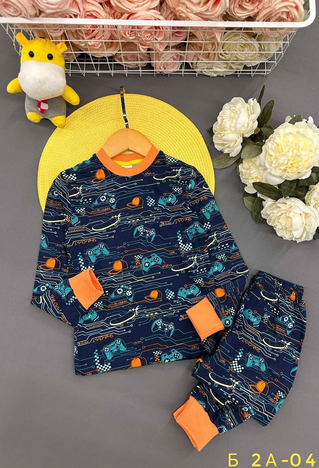 пижама для мальчика,пижама детская,пижама оранжевая для мальчика,пижама для мальчика сине-оранжевая bonito kids,пижама