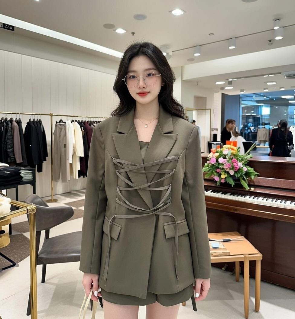 женские костюмы,стильные женские костюмы,женская мода,одежда в корейском стиле,пиджак с поясом