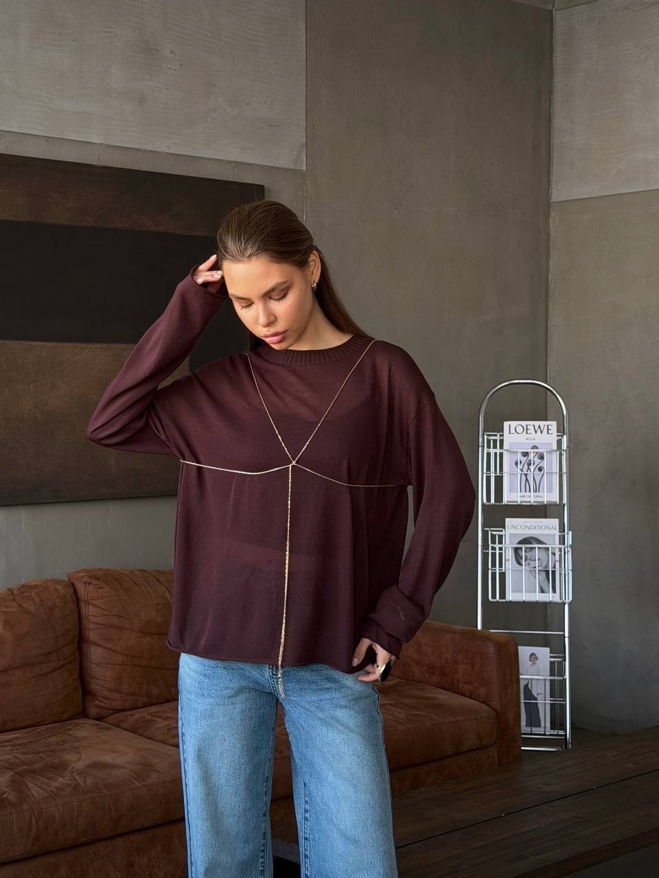 свитер с горлом оверсайз nadi bordo,лонгслив женская оверсайз,женская кофта,оверсайз свитшот,лонгслив из хлопка оверсайз