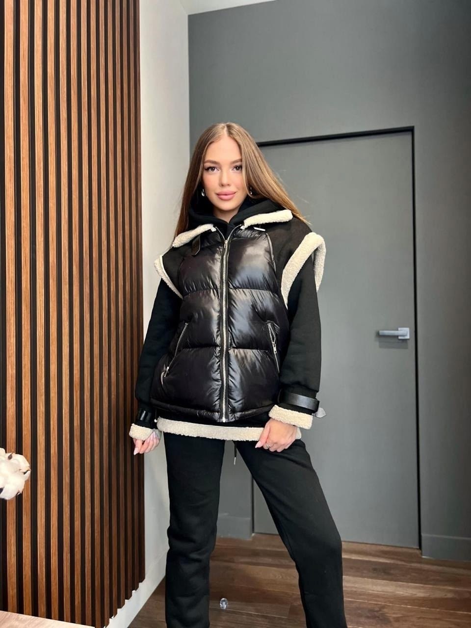 куртка женская,куртка зимняя женская модная из овчины черного цвета,куртка женская зимняя,женские пуховики,куртка женская из экокожи