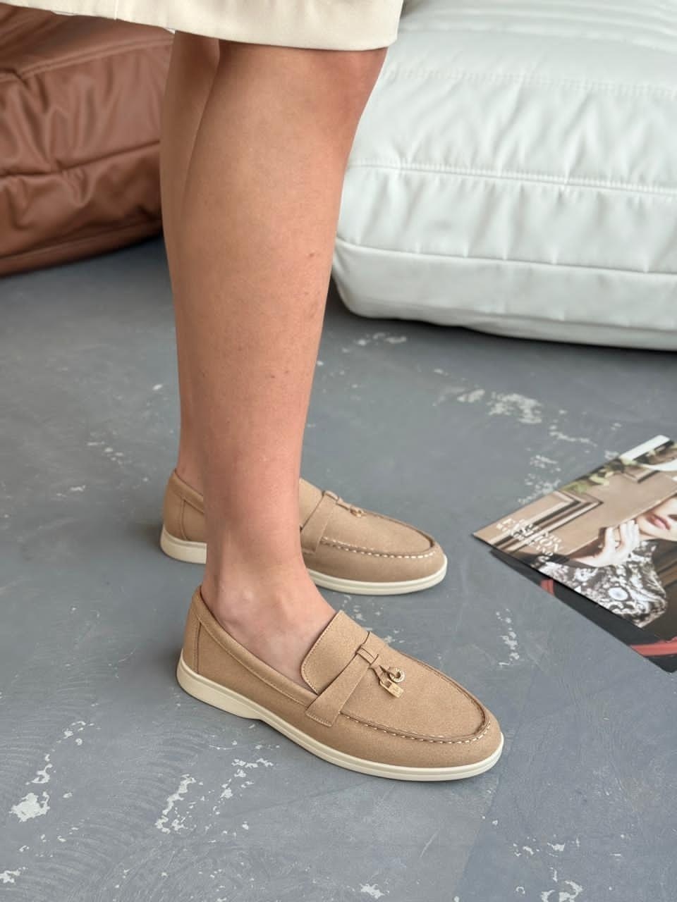 замшевые лоферы,,лоферы женские замшевые,серые замшевые лоферы,лоферы loro piana