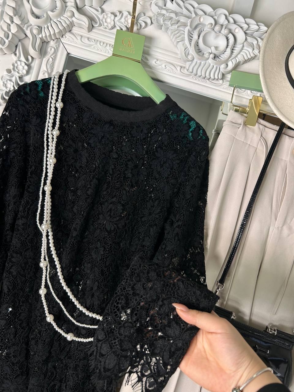 черная туника крючком,женская кофта,кружевная кофта,кружевная блузка