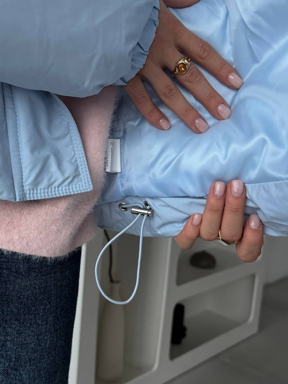 демисезонная куртка,куртка женская голубая,куртка голубая,куртка оверсайз,голубой оверсайз пуховик