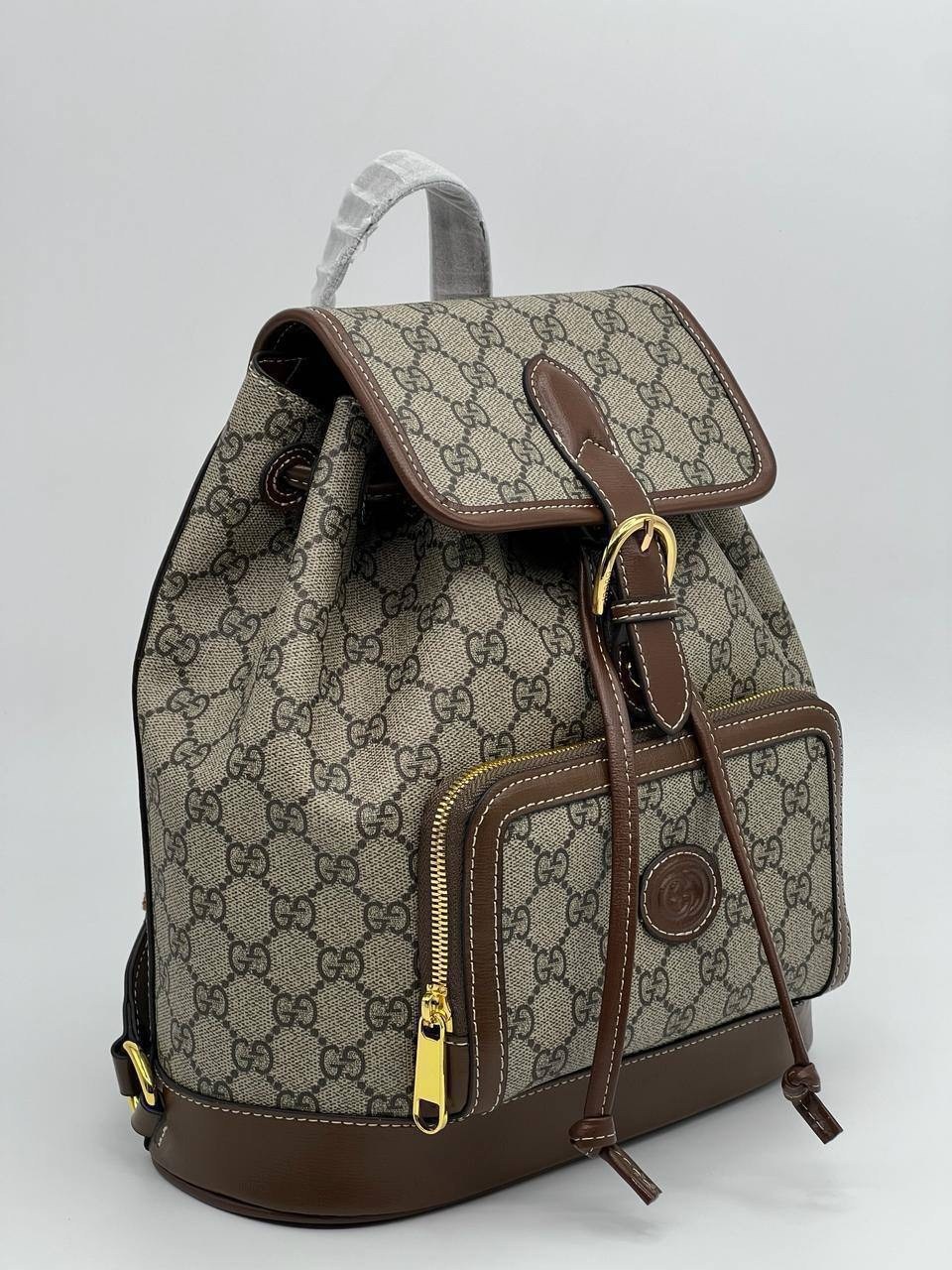 рюкзак gucci a123176 28/26/13 см коричнево-бежевый,рюкзак gucci,рюкзак gucci женский,женский коричневый рюкзак gg retro gucci,винтажный кожаный рюкзак gucci