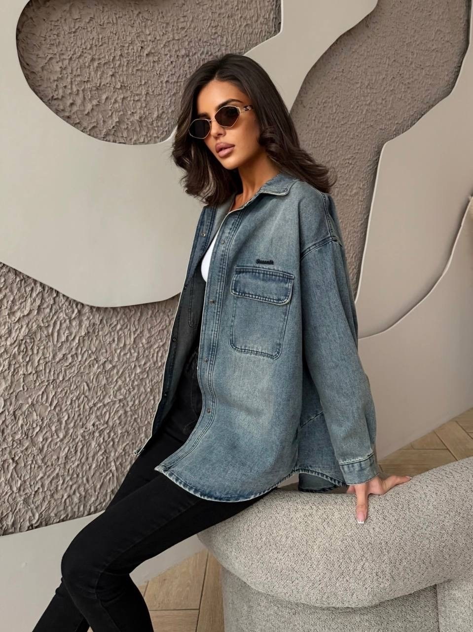 куртка джинсовая,рубашка джинсовая женская оверсайз,рубашка джинсовая оверсайз po&po,джинсовая женская куртка оверсайз,рубашка джинсовая оверсайз