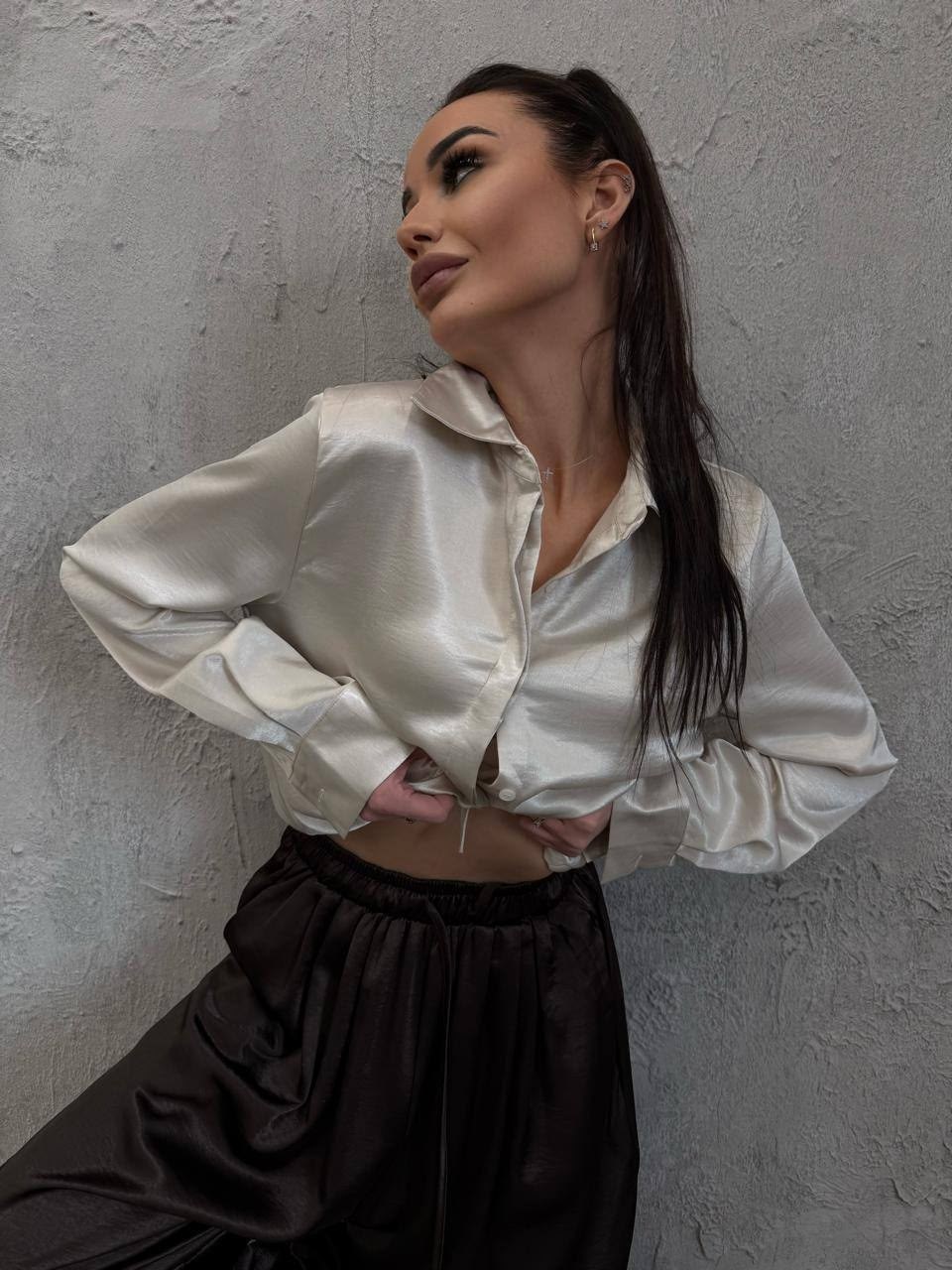 шелковая рубашка атласная bluza shop,рубашка атласная блузка шелковая divine tesoro,женская элегантная шёлковая рубашка,блузка женская,женская однотонная шёлковая рубашка