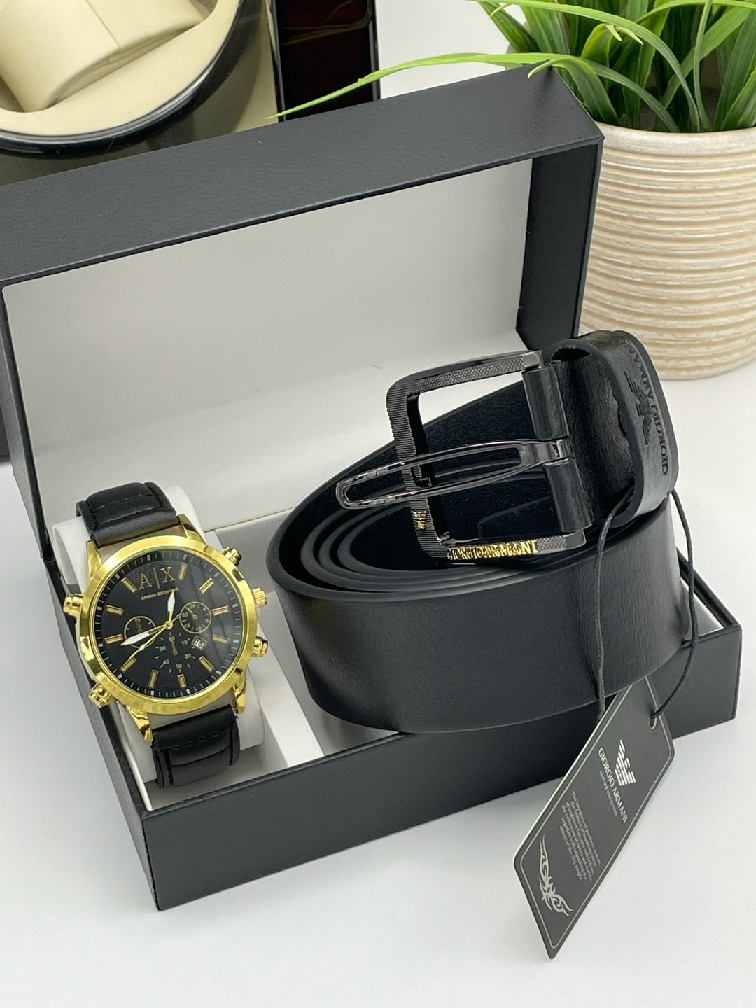 набор часы,мужской подарочный набор,набор для мужчин часы ремень браслет,мужские наборы,набор армани мужской
