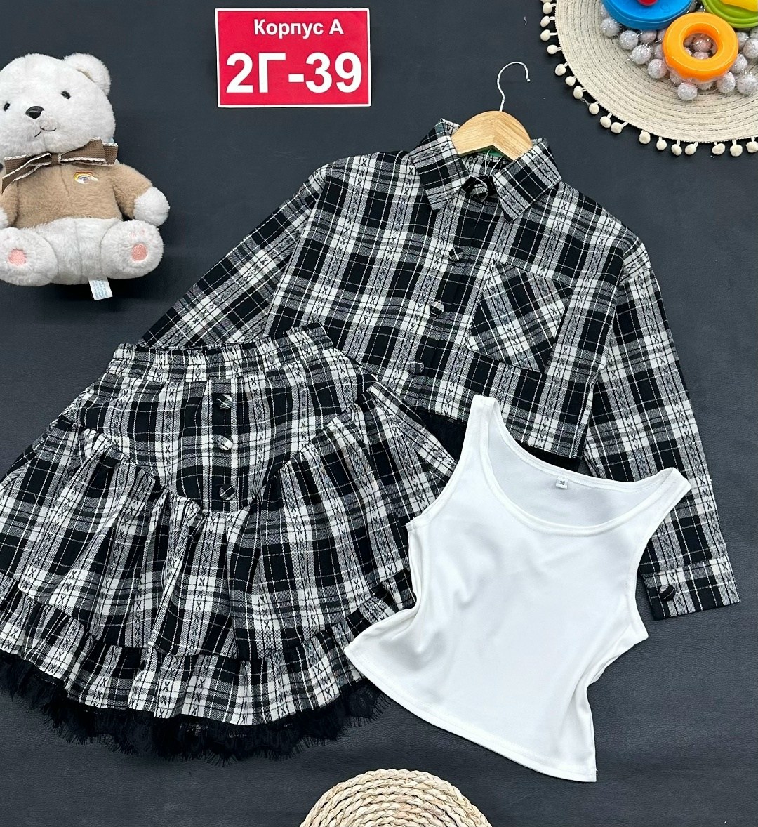 костюм в клетку с юбкой,костюм с юбкой для девочки,костюм с юбкой,костюм в клетку,костюм с юбкой и рубашкой