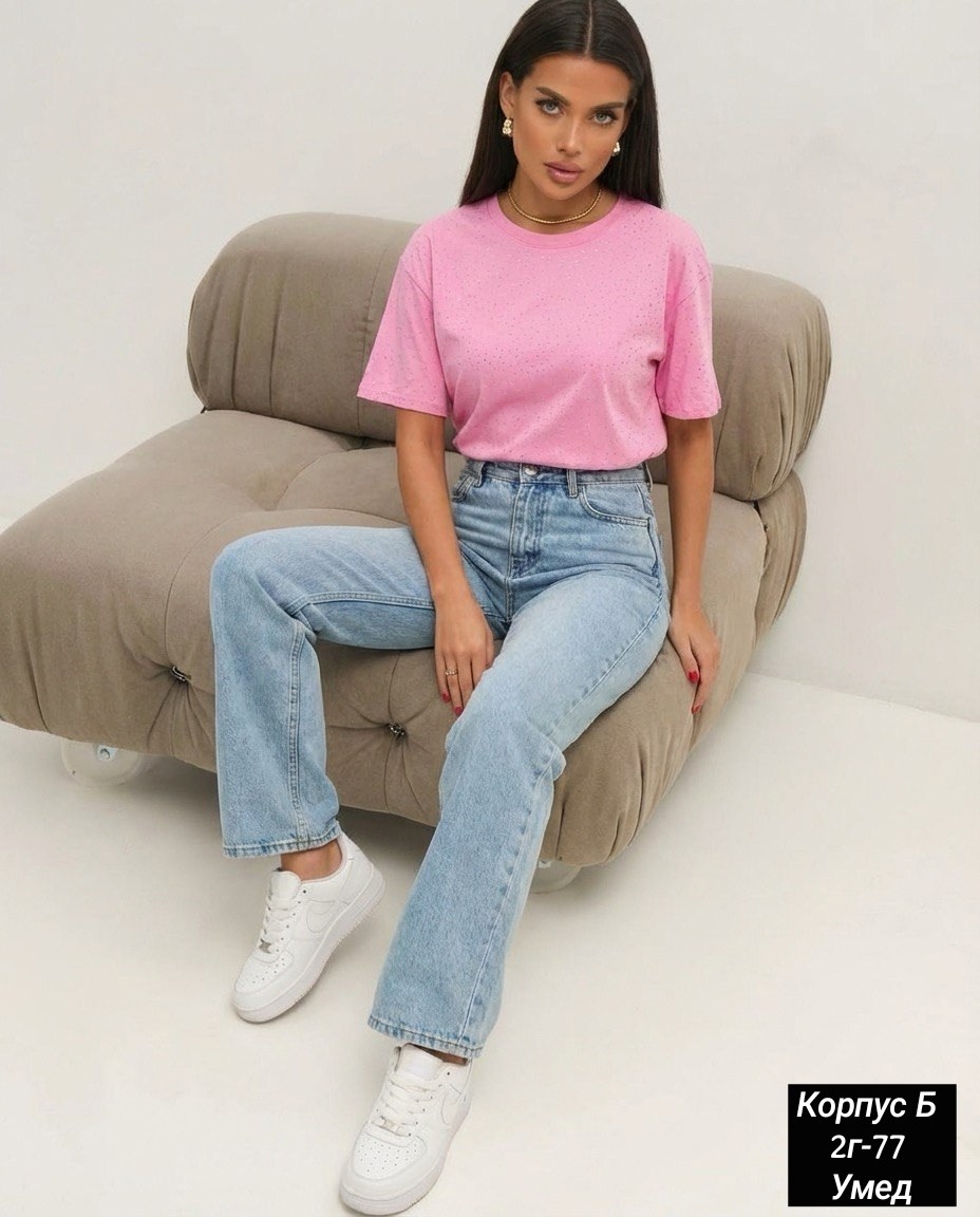 футболка женская оверсайз со стразами fineness,футболки женская,футболка белая женская,футболка оверсайз,футболка оверсайз со стразами