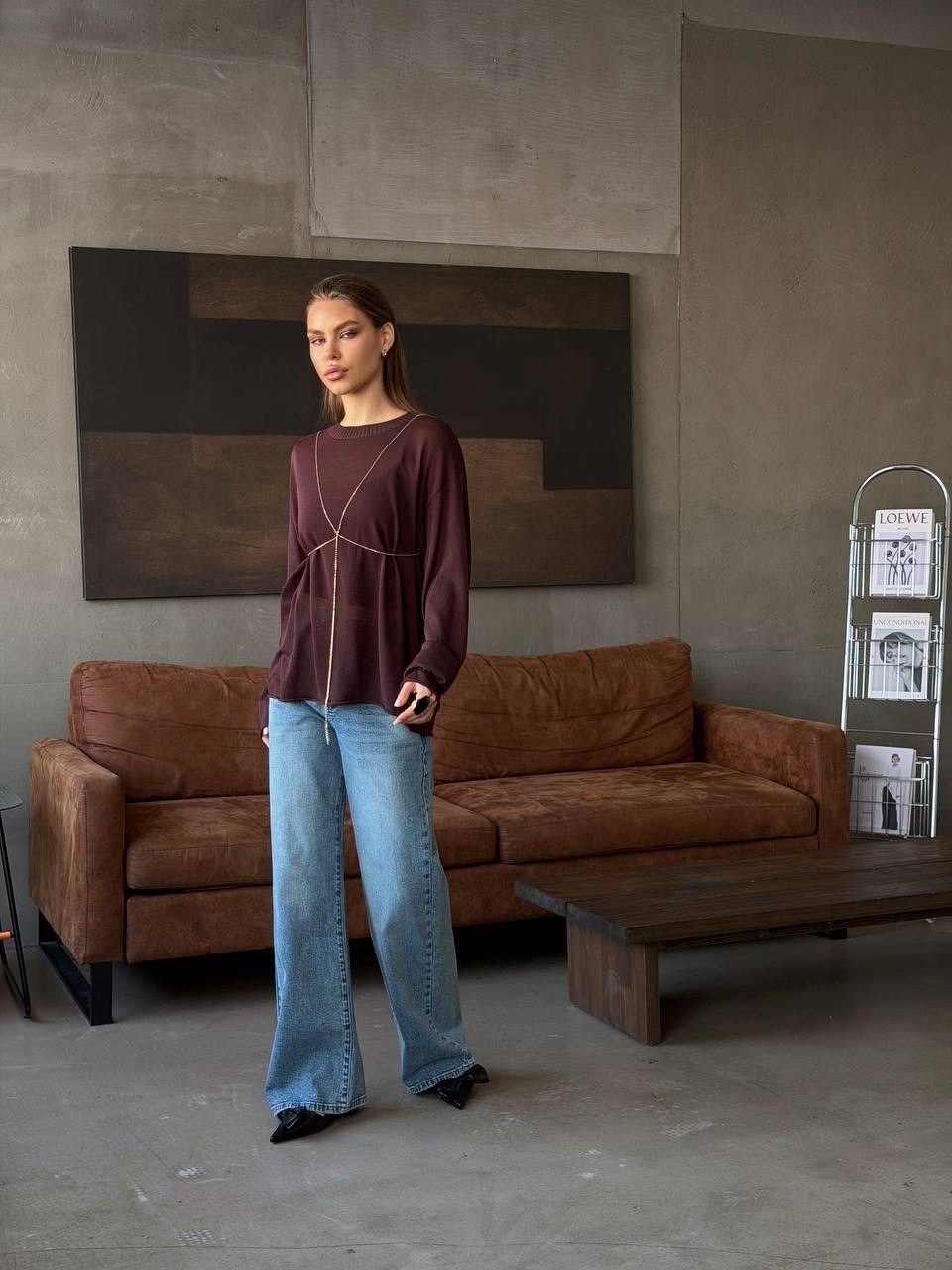 свитер с горлом оверсайз nadi bordo,лонгслив женская оверсайз,женская кофта,оверсайз свитшот,лонгслив из хлопка оверсайз