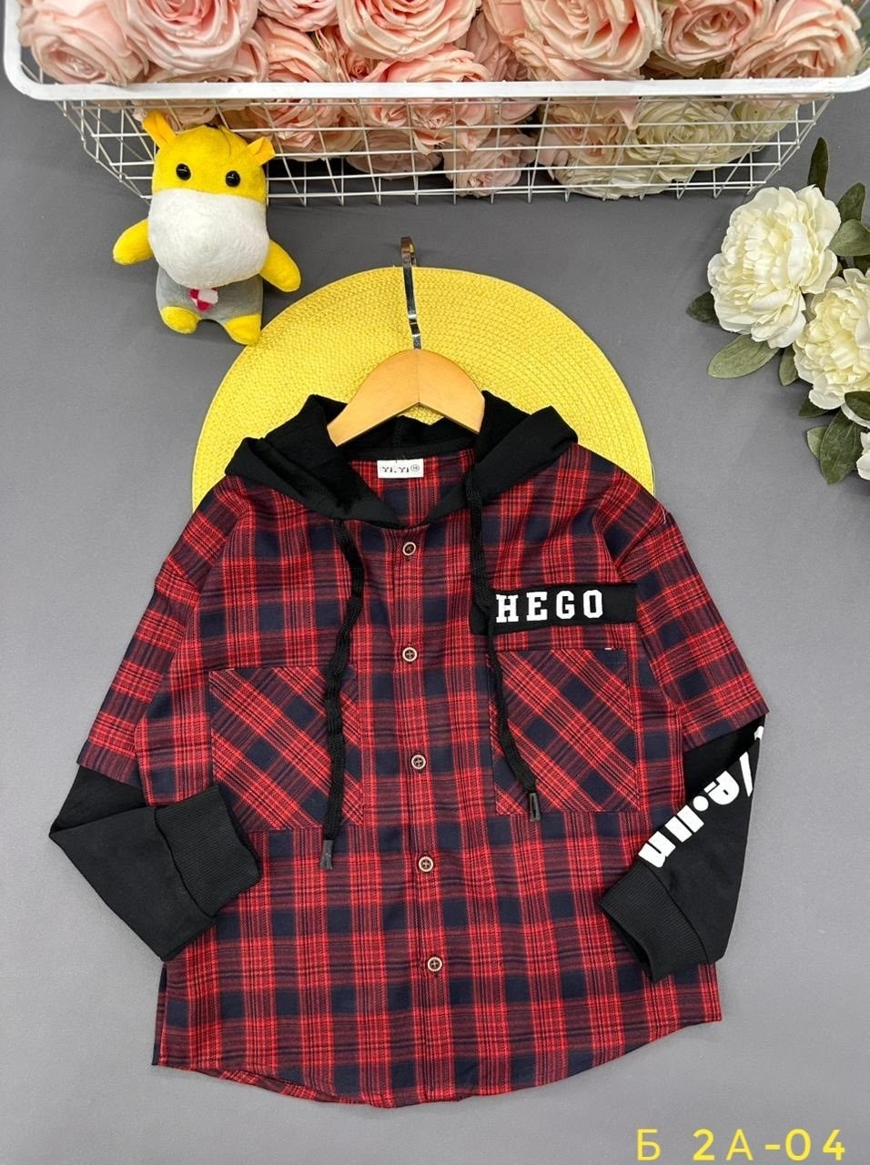 рубашка с капюшоном для мальчика,рубашка с капюшоном для мальчика из футера,рубашка для мальчика,рубашка детская,рубашка в клетку для мальчика
