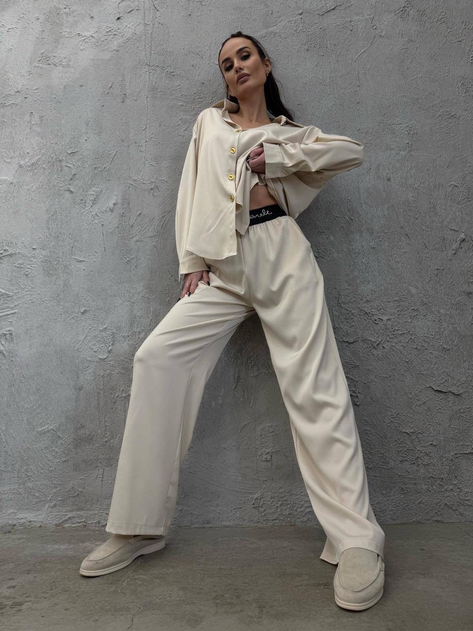 пижама женская,костюм бежевый,атласный костюм,женский костюм,костюм тройка женский