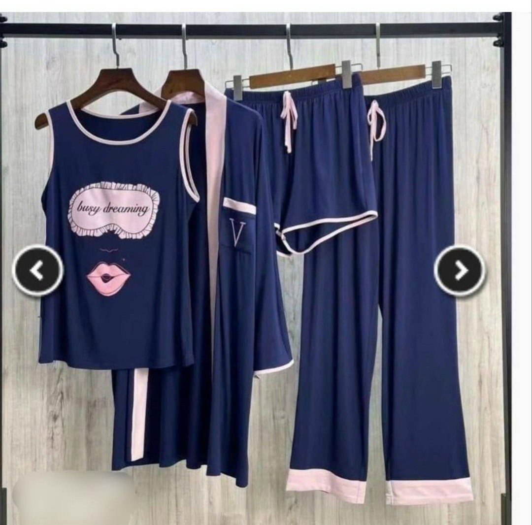 пижама женская домашняя,женская пижама комплект из 5 вещей,пижама женская,комплект женской пижамы,комплект пижама