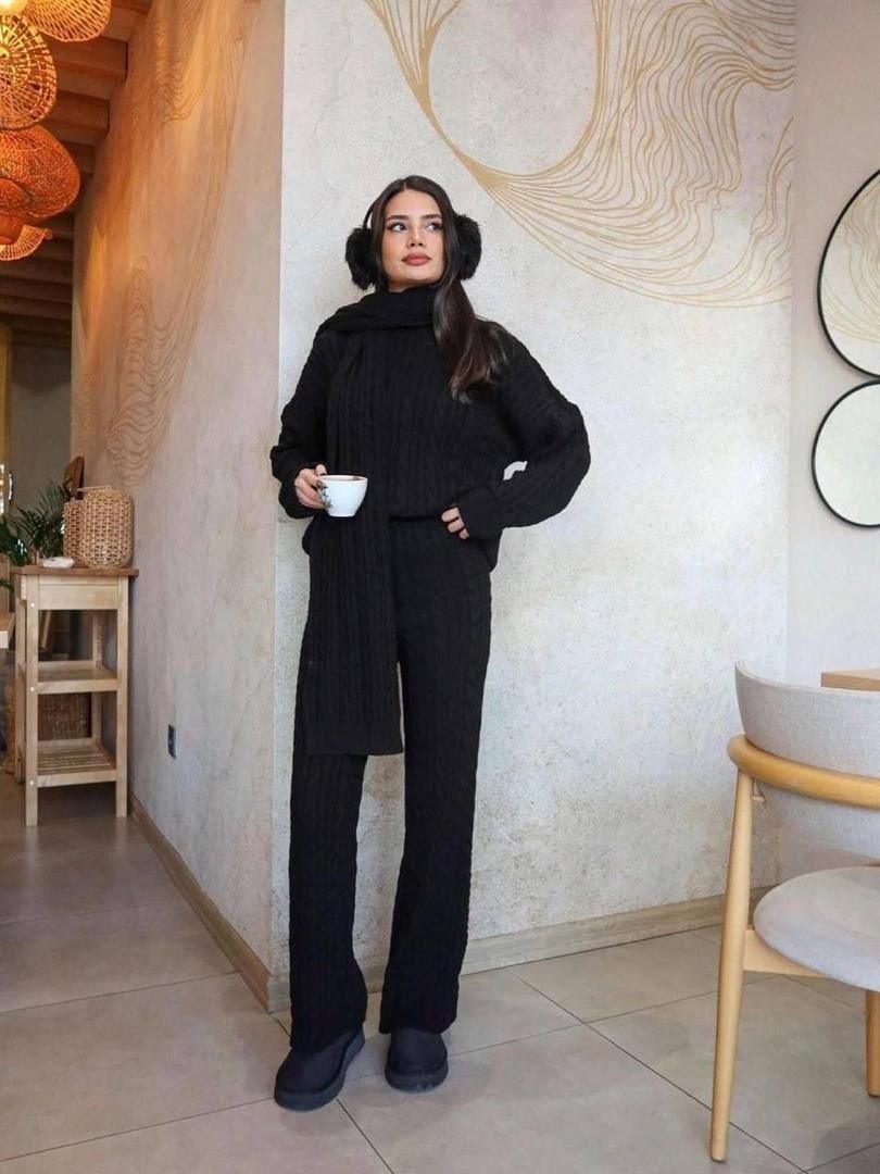 вязаный костюм,вязанный костюм,вязаный костюм женский,теплый вязаный костюм,комбинированные костюмы