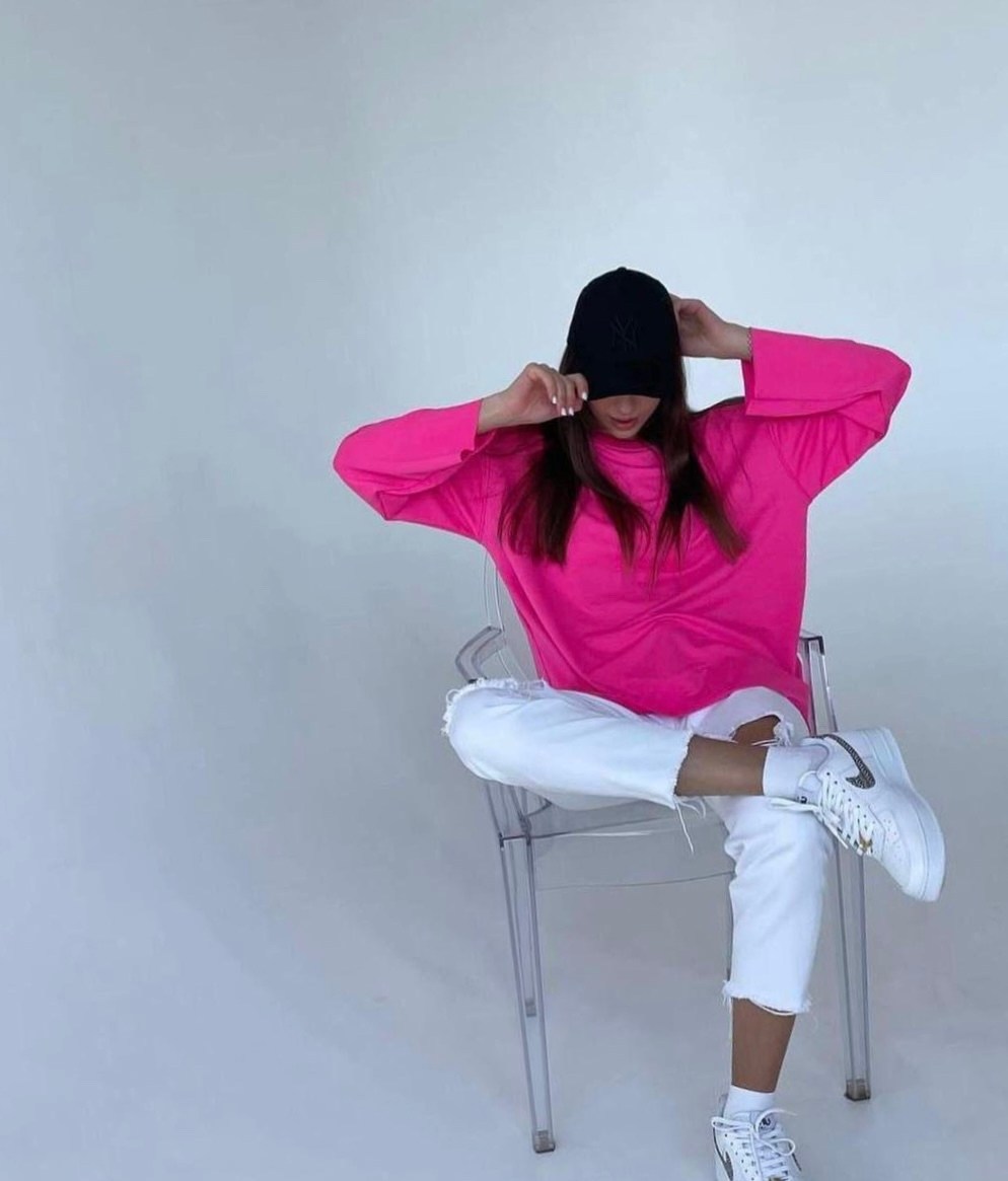 лонгслив свободного кроя,лонгсливы оверсайз розовый,лонгслив женский оверсайз хлопок revati wear 212831682,оверсайз лонгслив,свитшот женский