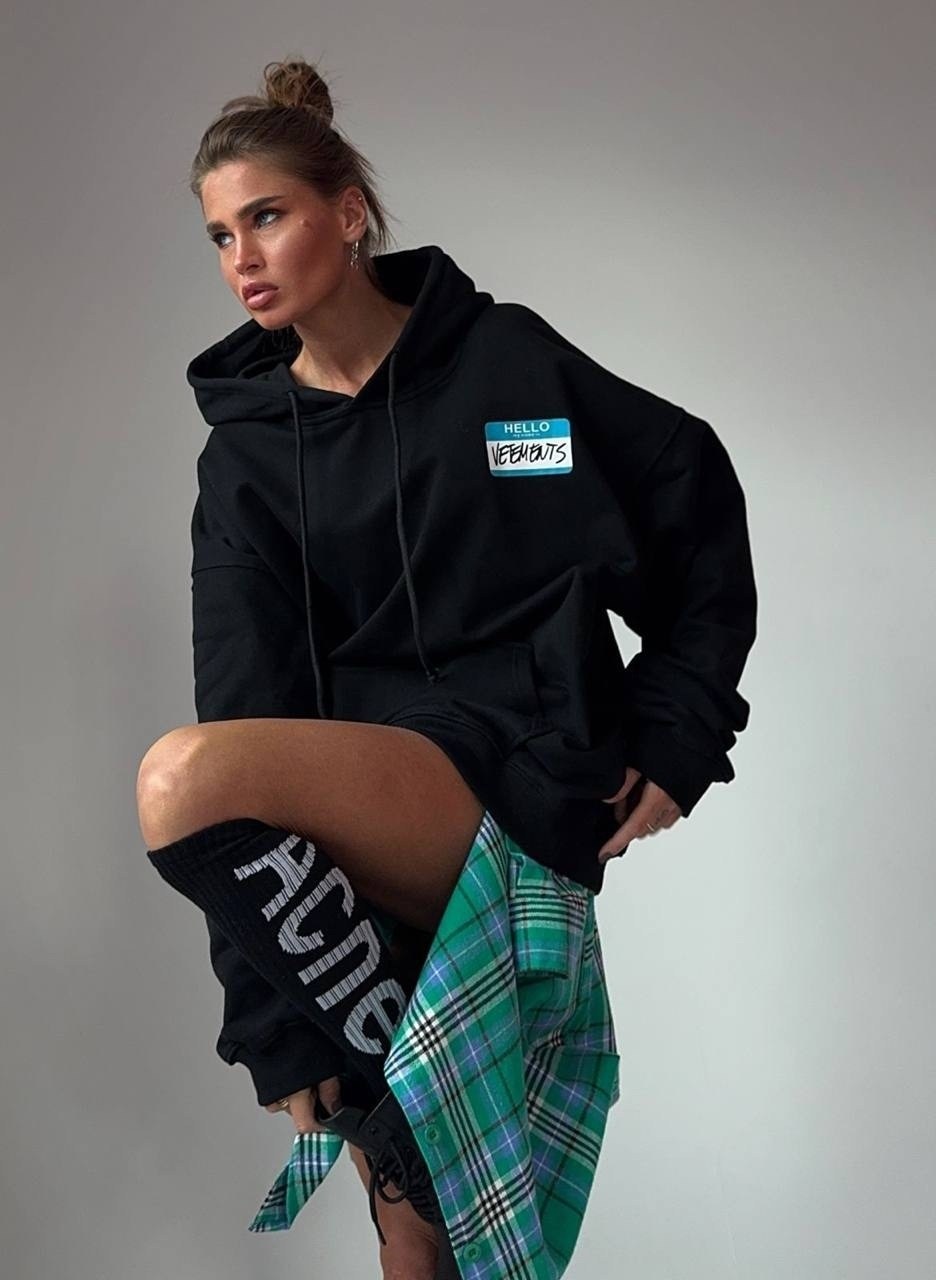 vetements hello my name is vetements hoodie black,hello my name is vetements hoodie,толстовка,vetements толстовка