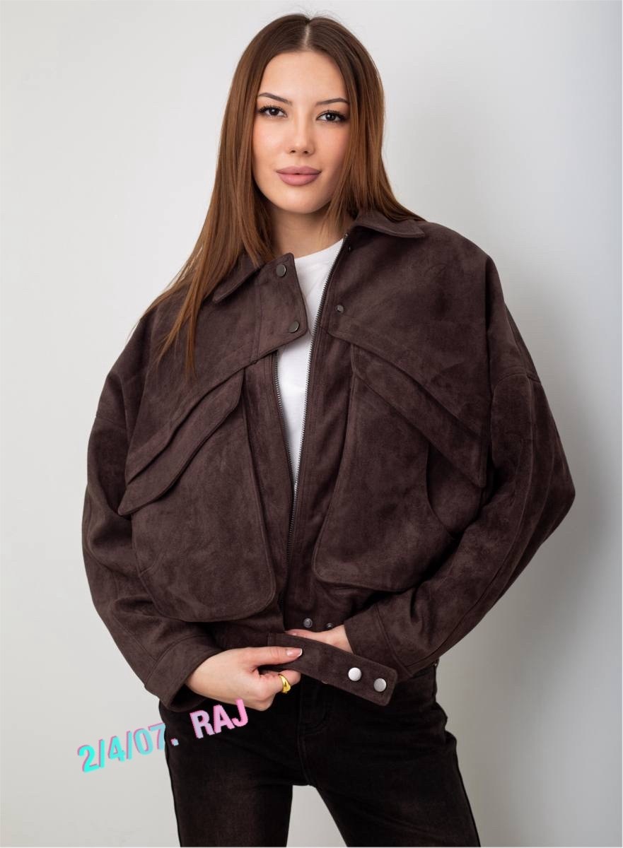 женская куртка бомбер из эко замши коричневого цвета,куртка замшевая,бомбер укороченный оверсайз замшевый куртка рабочего тренд saint shine,куртка замшевая женская,куртка замш