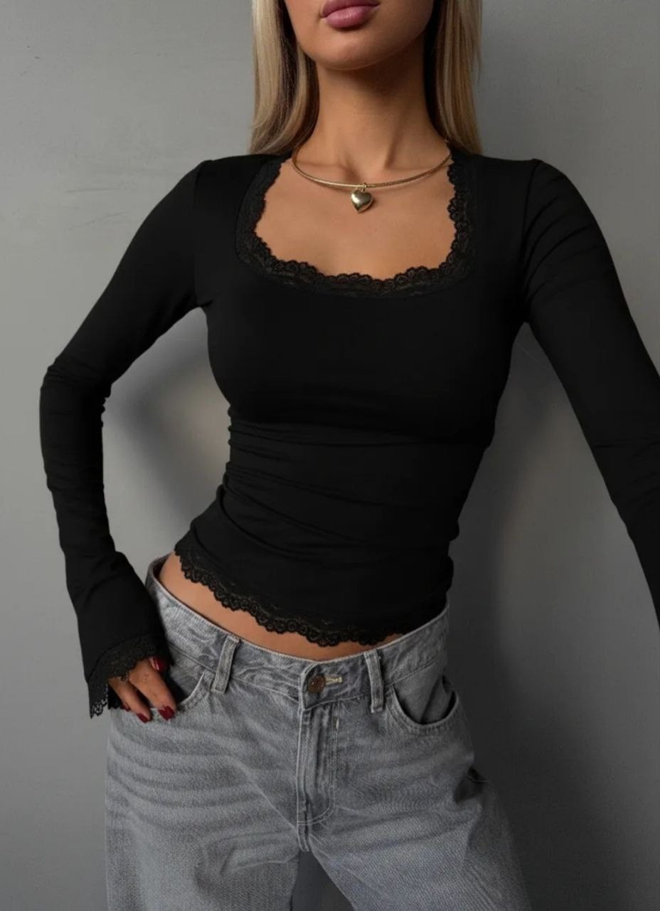 лонгслив с длинными рукавами клеш moewer 314379123,женская кофта,лонгслив tra noi со спущенными плечами сетка,кофта с квадратным вырезом,прозрачная кофта