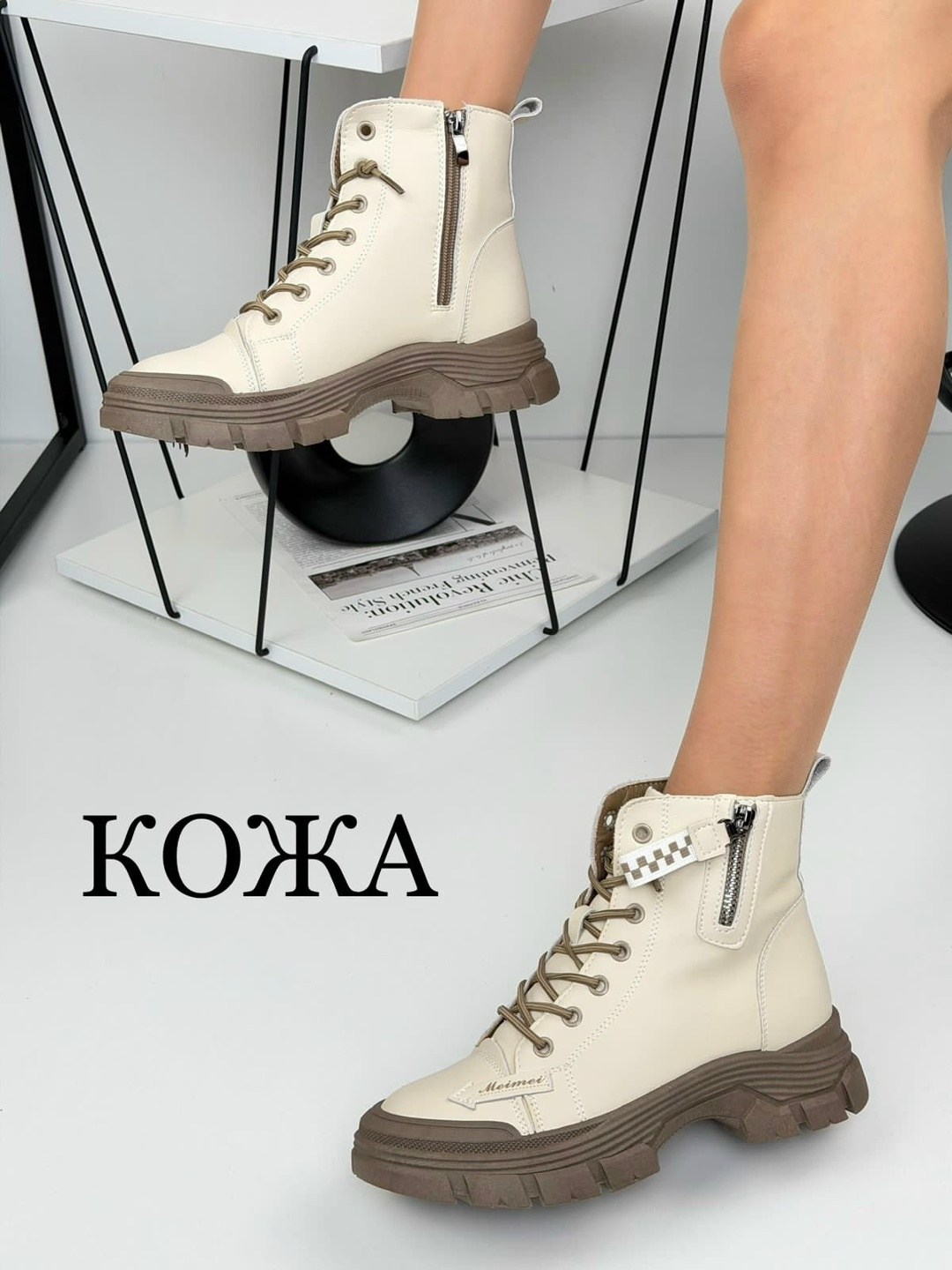 зимние ботинки женские белые натуральная кожа на шнуровке kronstep 43511959,женские ботинки,,женская ,женская зимняя