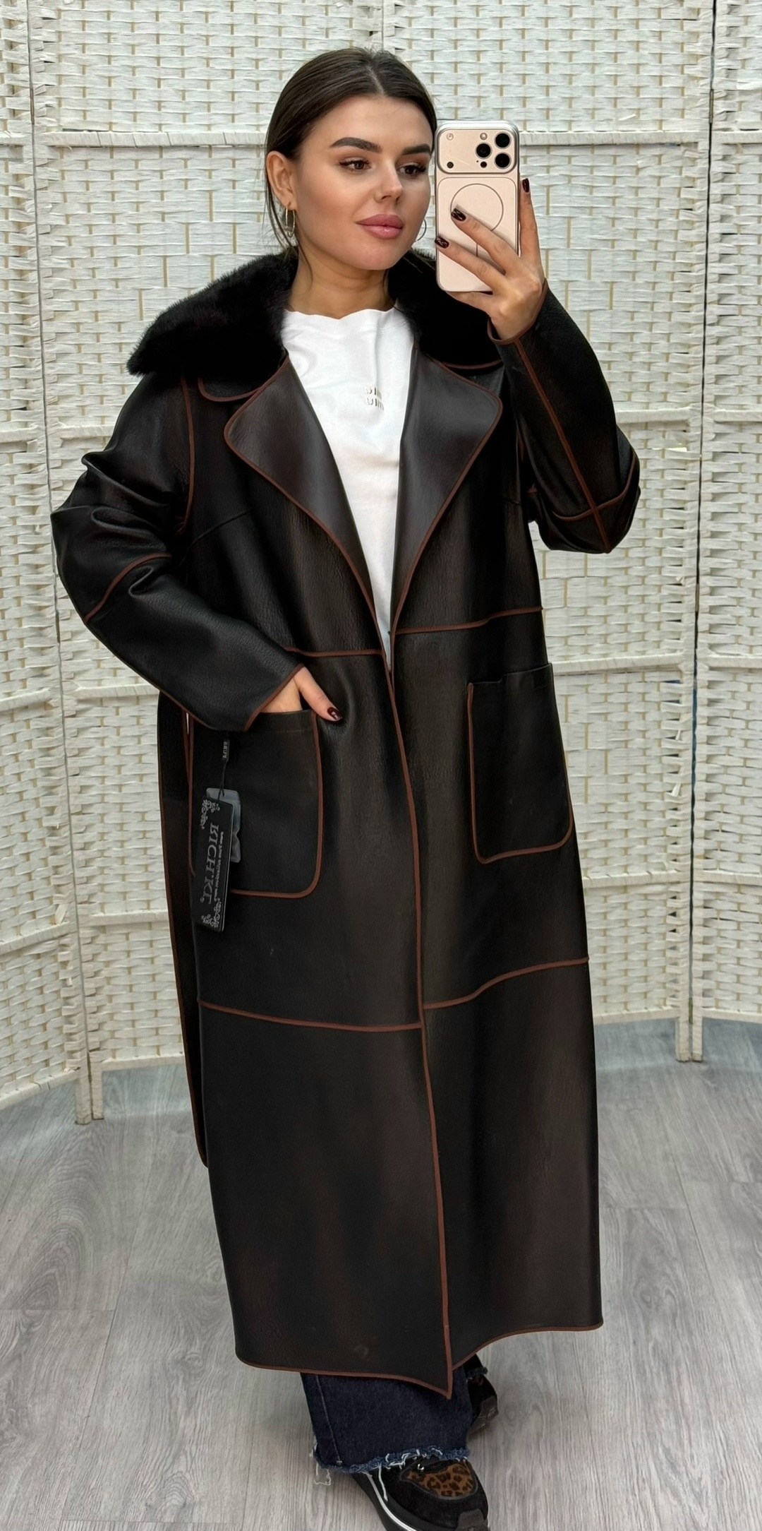 дубленка натуральная овчина тоскана удлиненная с поясом,дублёнка женская авиатор удлиненная натуральная,женская прямая дубленка черная длинная,женская дубленка,дубленка длинная кожаная emberens