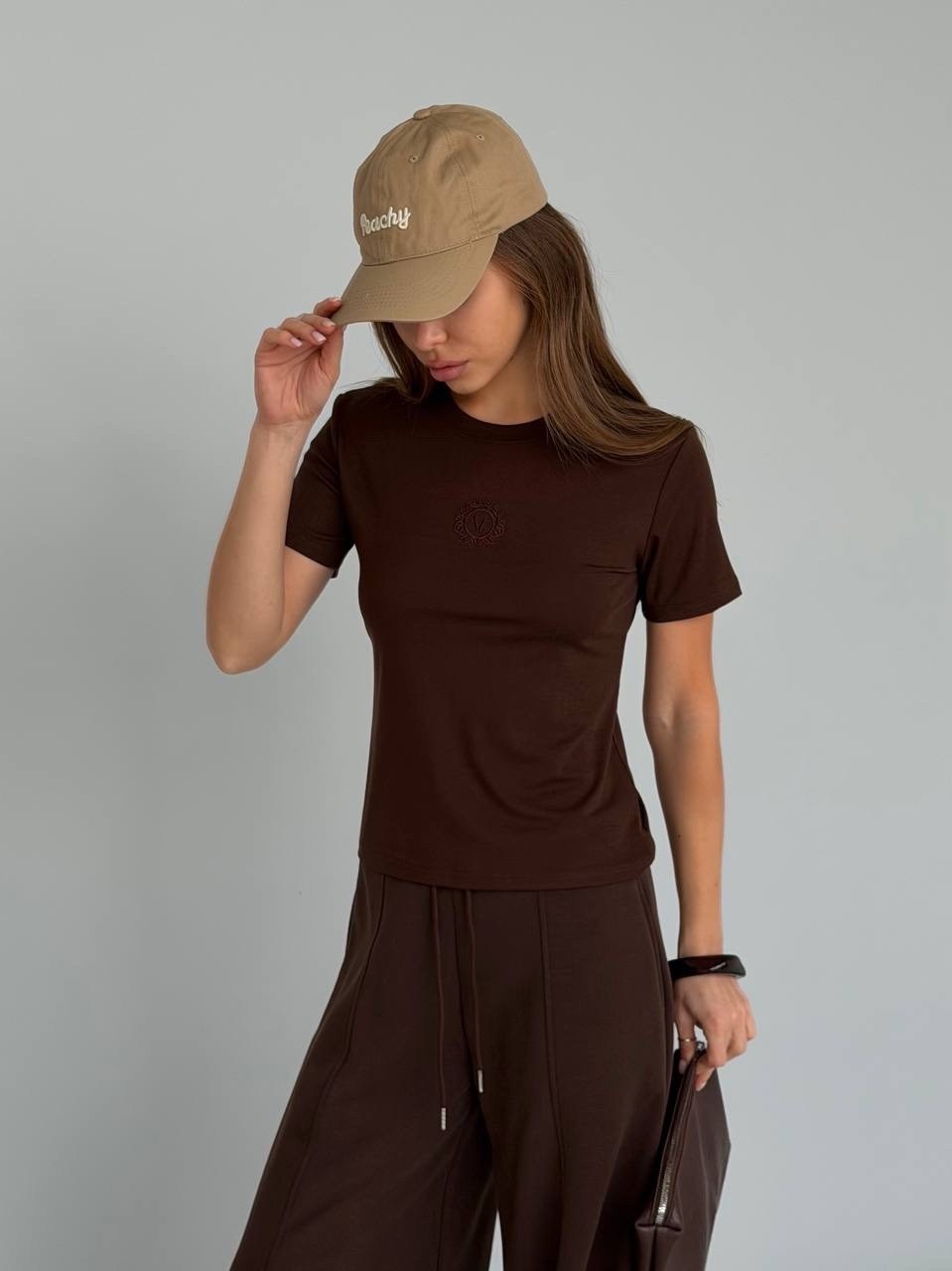 коричневый спортивный костюм с капюшоном moon,спортивный костюм,костюм с брюками,женский костюм