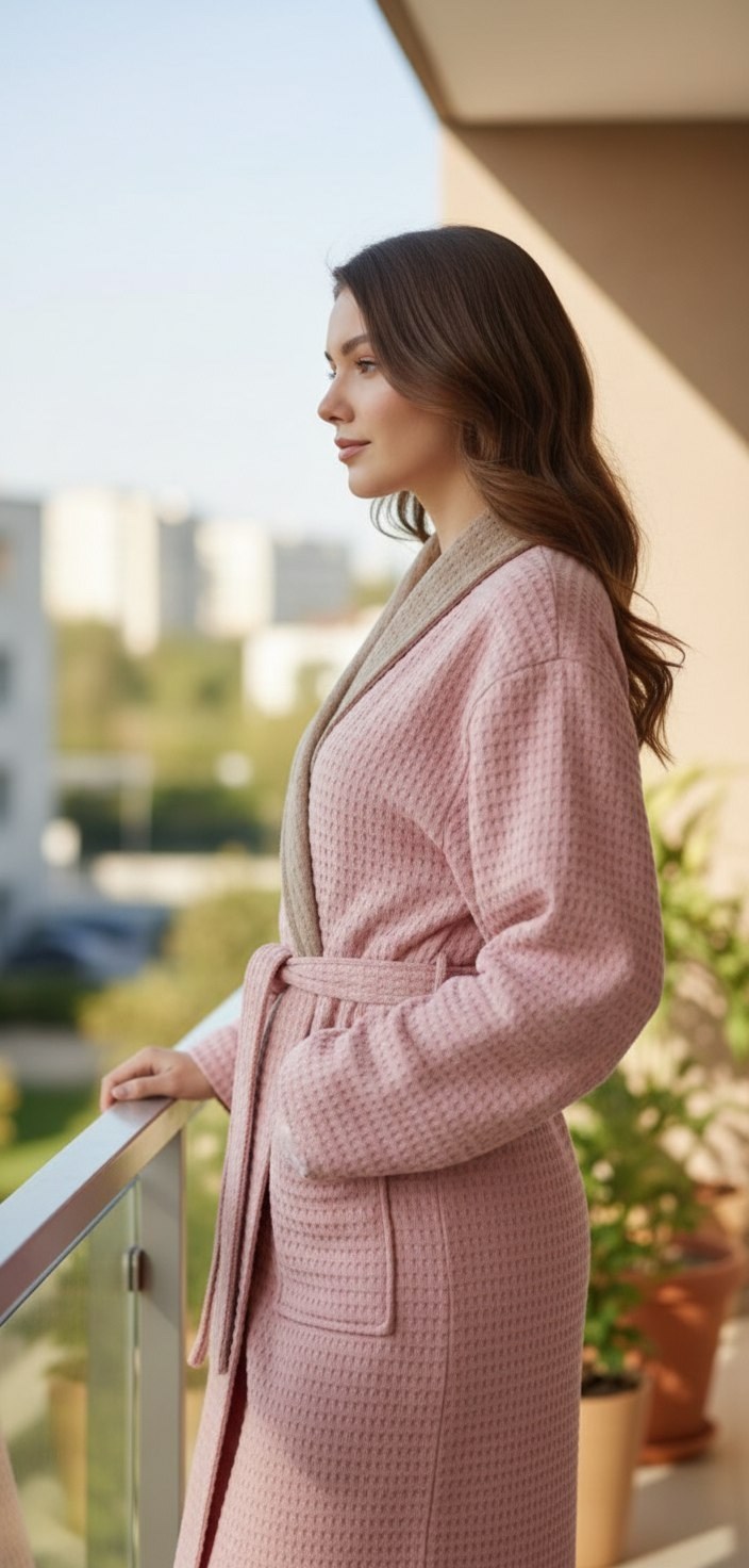 женский вафельный халат,вафельный халат,халат банный женский вафельный comfy home кх-вж,comfy home халат банный женский вафельный,халат домашний вафельный