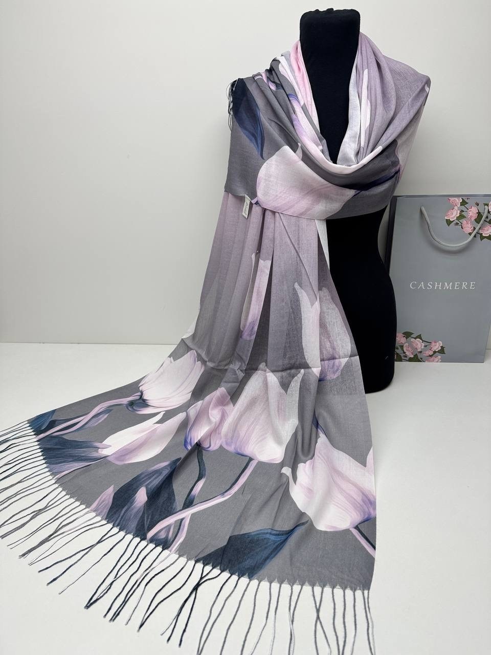 палантин женский,палантин женский с цветочным рисунком 180*80 см. арт. 1423608,палантин шарф,шарфы и платки,платки шарфы палантины шали