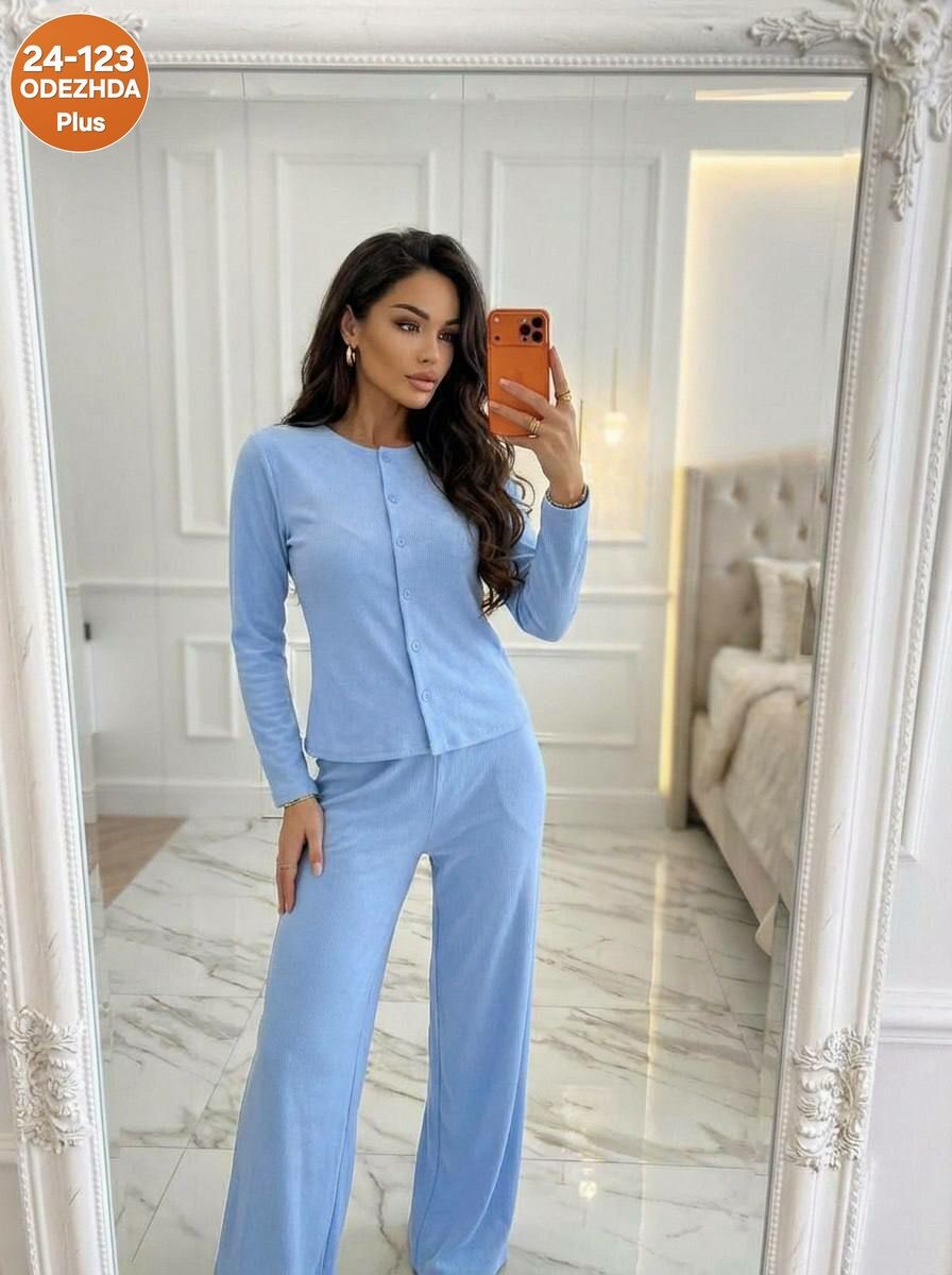 костюм вязаный трикотажный с брюками lychée room,костюм женский,костюм женский трикотажный,костюм трикотажный,трикотажный брючный костюм