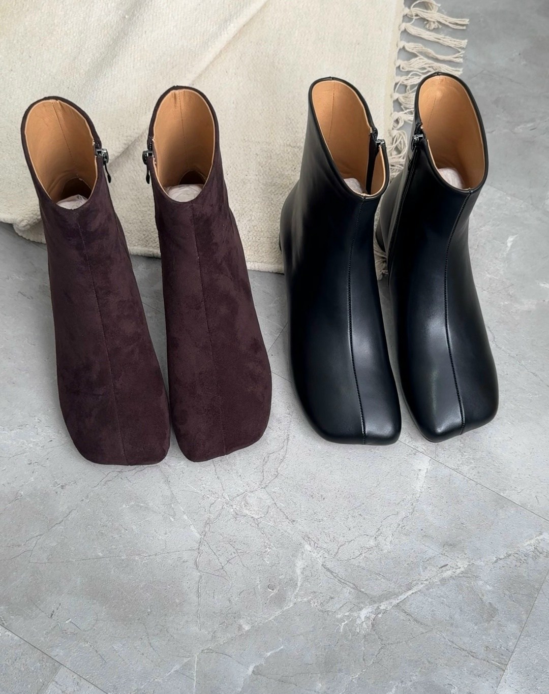 женские ботильоны,,ботильоны с квадратным носком,женские ботильоны из натуральной замши на низком квадратном каблуке,замшевые ботильоны