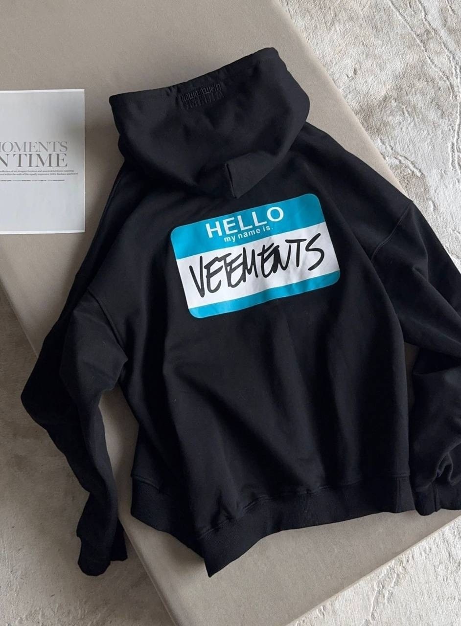 vetements hello my name is vetements hoodie black,hello my name is vetements hoodie,толстовка,vetements толстовка