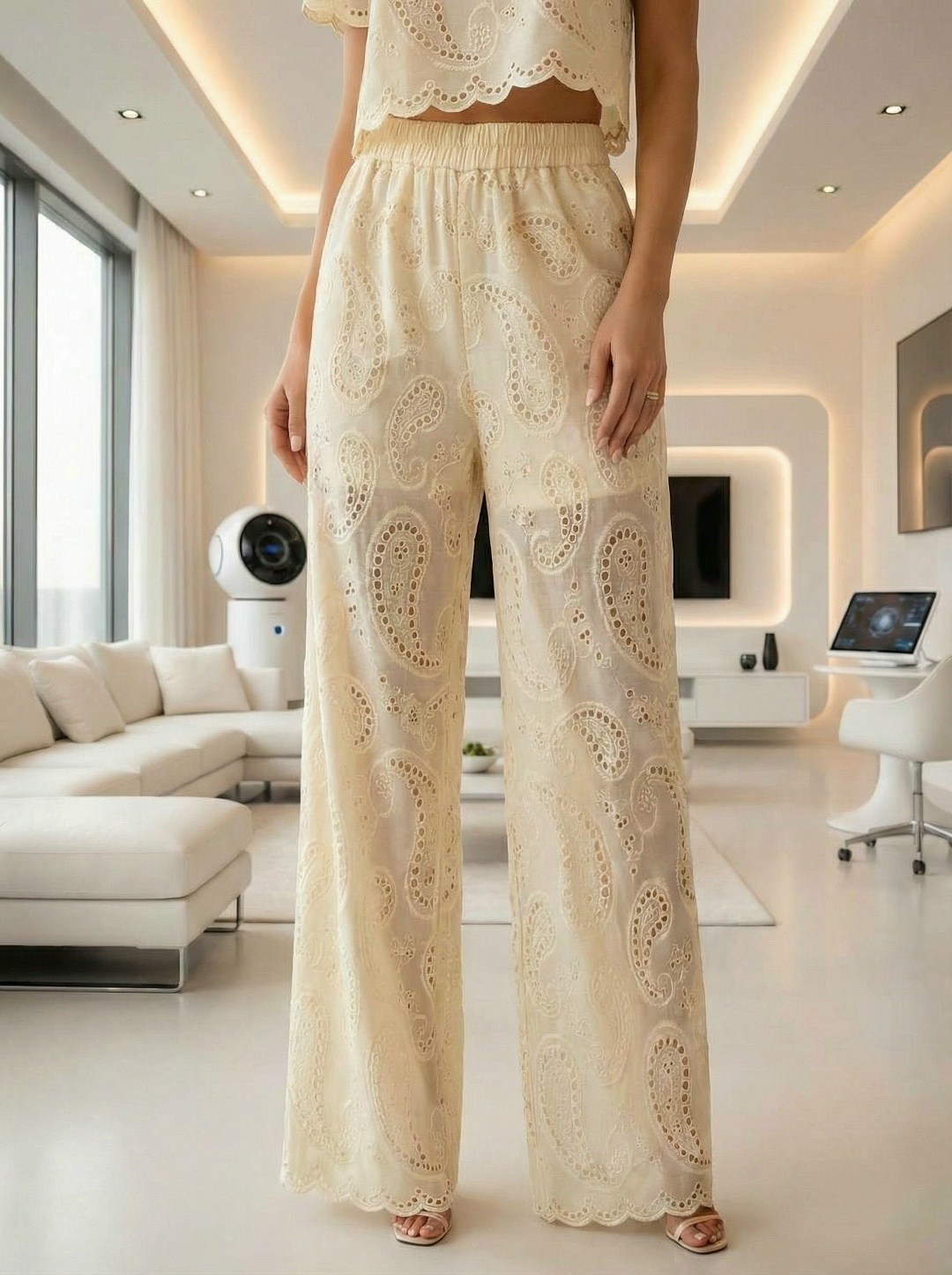 бежевый кружевной брючный костюм,летние костюмы,костюм бежевый,кружевные брюки,бежевый кружевной брючный костюм wisell