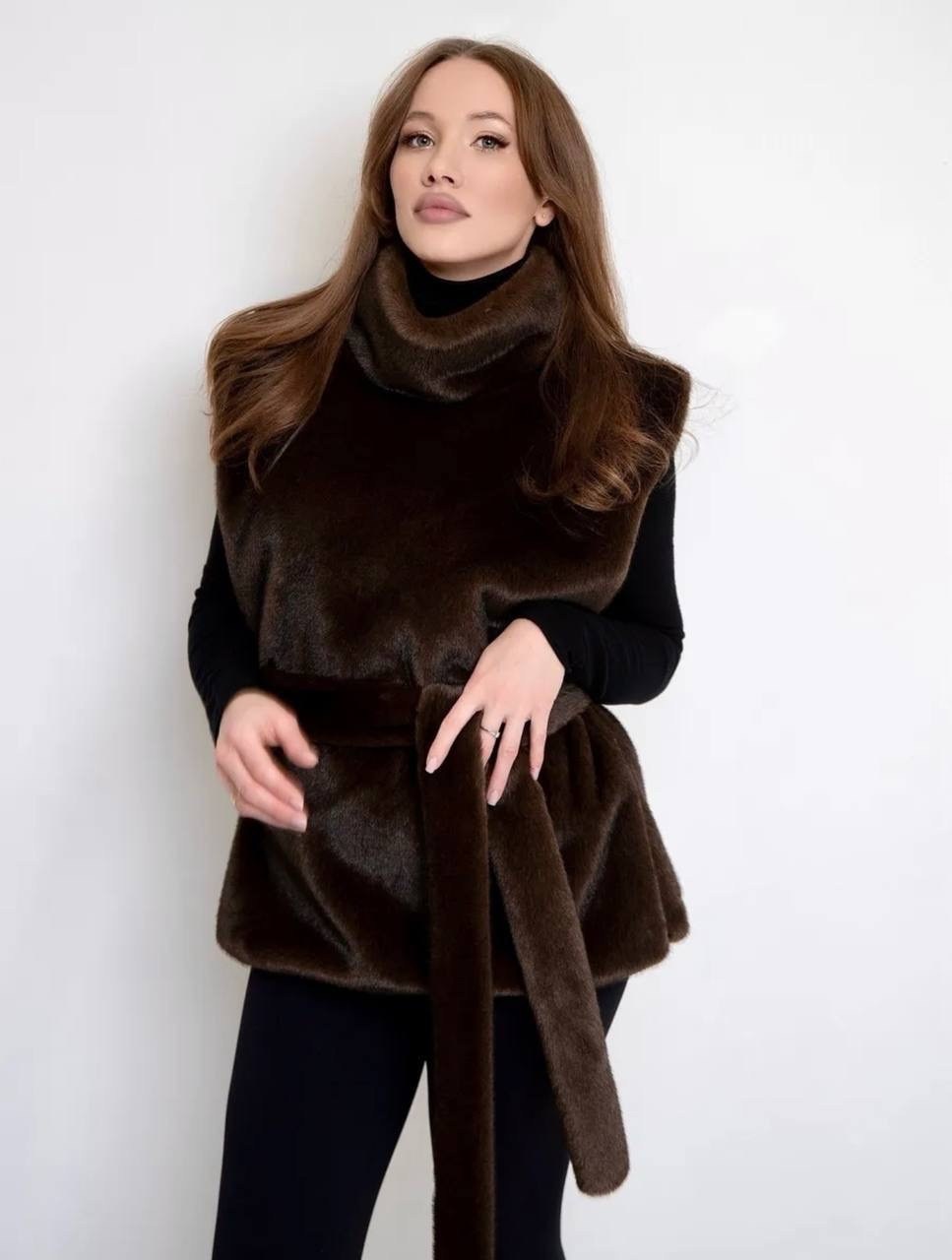 пончо (манишка) из трикотажа "penelope c",манишка меховая длинная шарф из эко норки abello,классический джемпер,манишка меховая,пончо манишка кристина юсупова