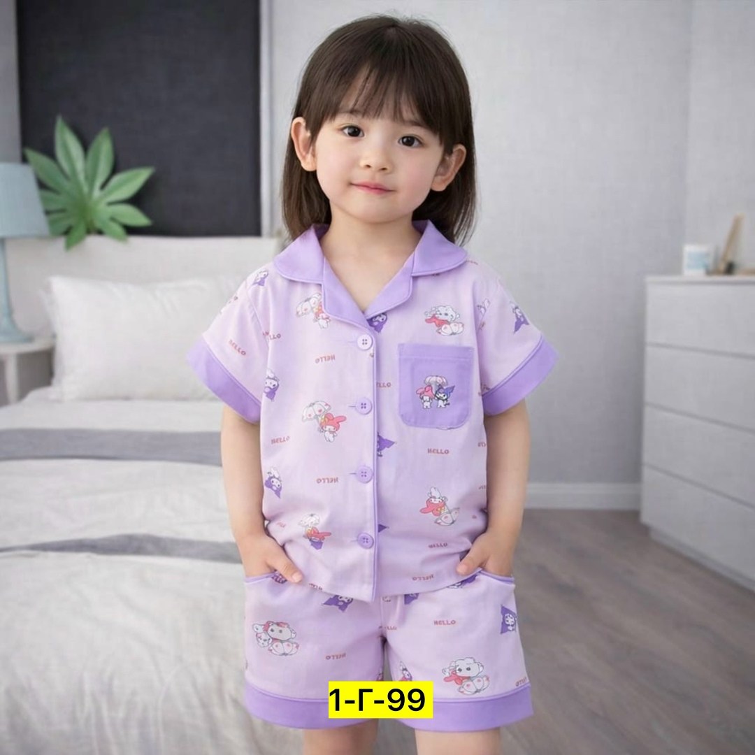 корейские пижамы для детей,шелковая пижама sanrio melody,детский пижама,комплект одежды hello kitty,пижама для девочек