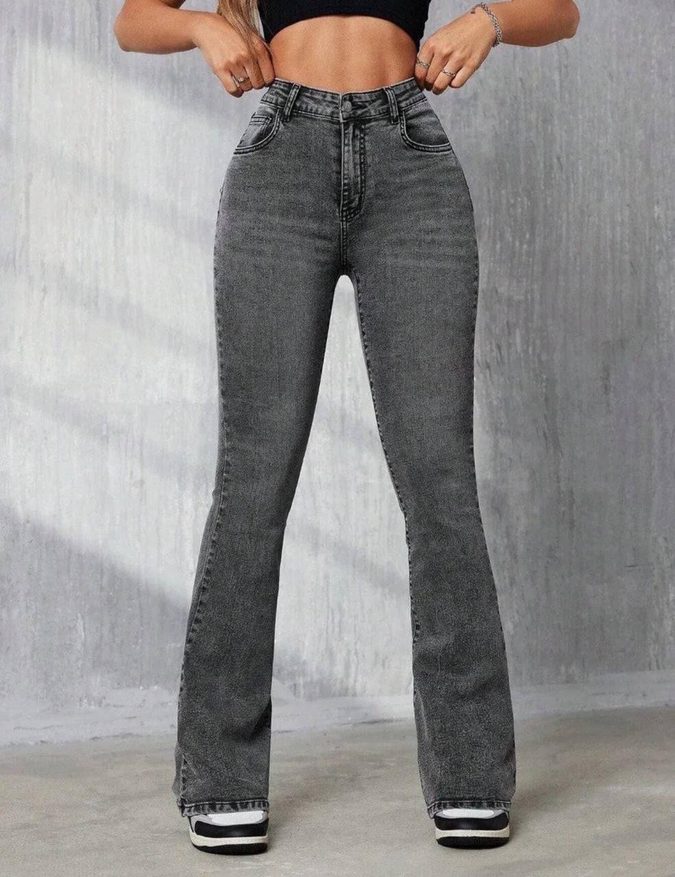 женские джинсы,женские джинсы и брюки,джинсы клеш от колена серые с высокой посадкой,джинсы стрейч женские,джинсы брюки