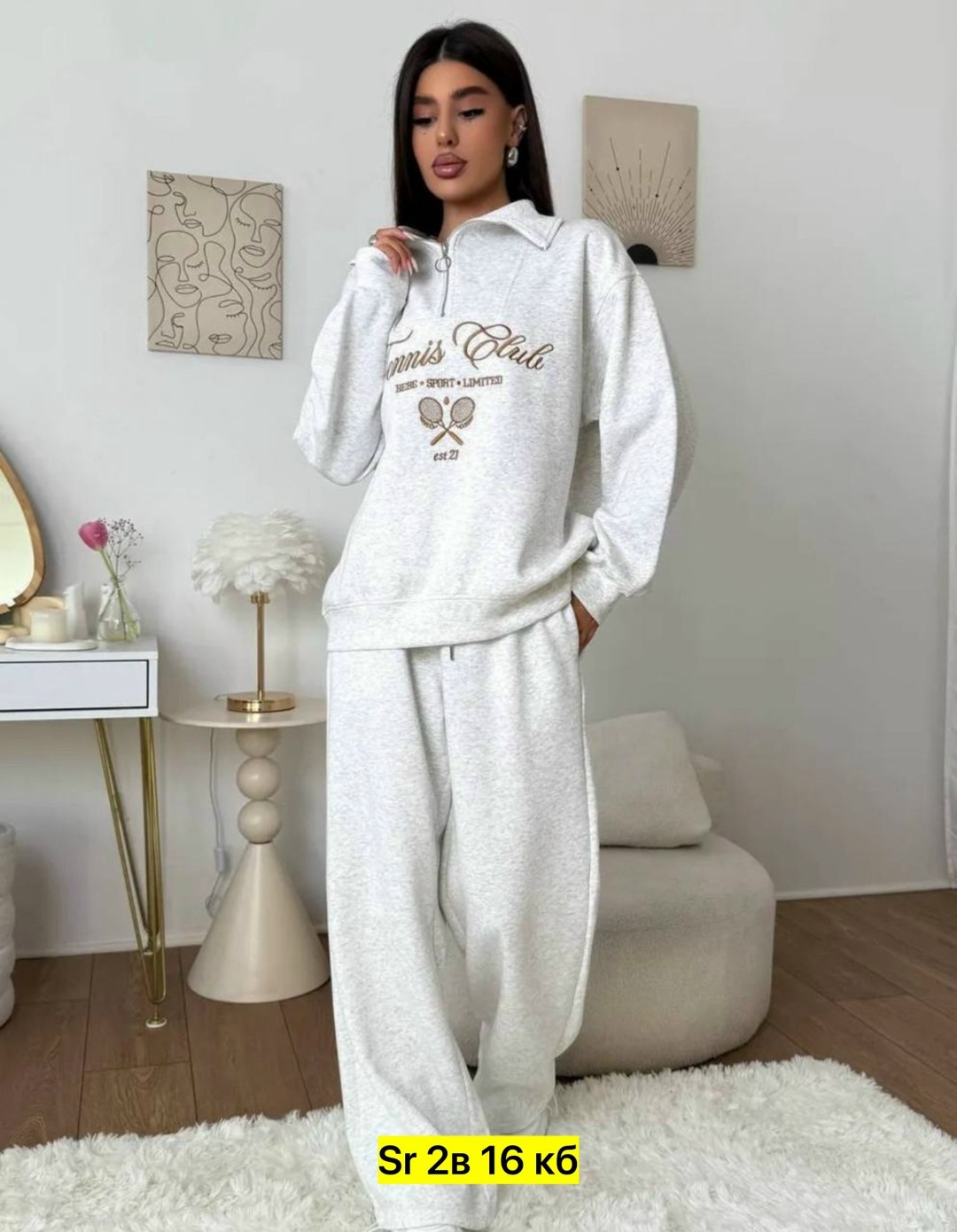 спортивный костюм с брюками на кулиске tennis club w,спортивный костюм женский,костюм спортивный,костюм спортивный на молнии палаццо с кулиской 05mrk 318301959,женские спортивные костюмы в нежным отте