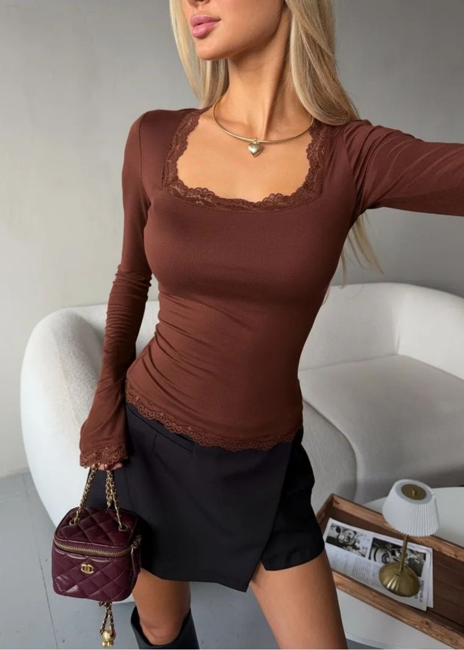 лонгслив с длинными рукавами клеш moewer 314379123,женская кофта,лонгслив tra noi со спущенными плечами сетка,кофта с квадратным вырезом,прозрачная кофта