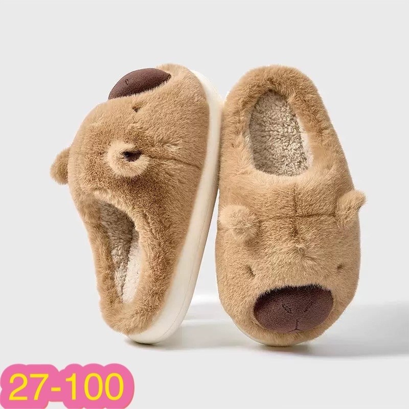 тапочки мишки домашние,,плюшевые тапочки с капибарой,тапочки домашние,плюшевые тапочки capybara