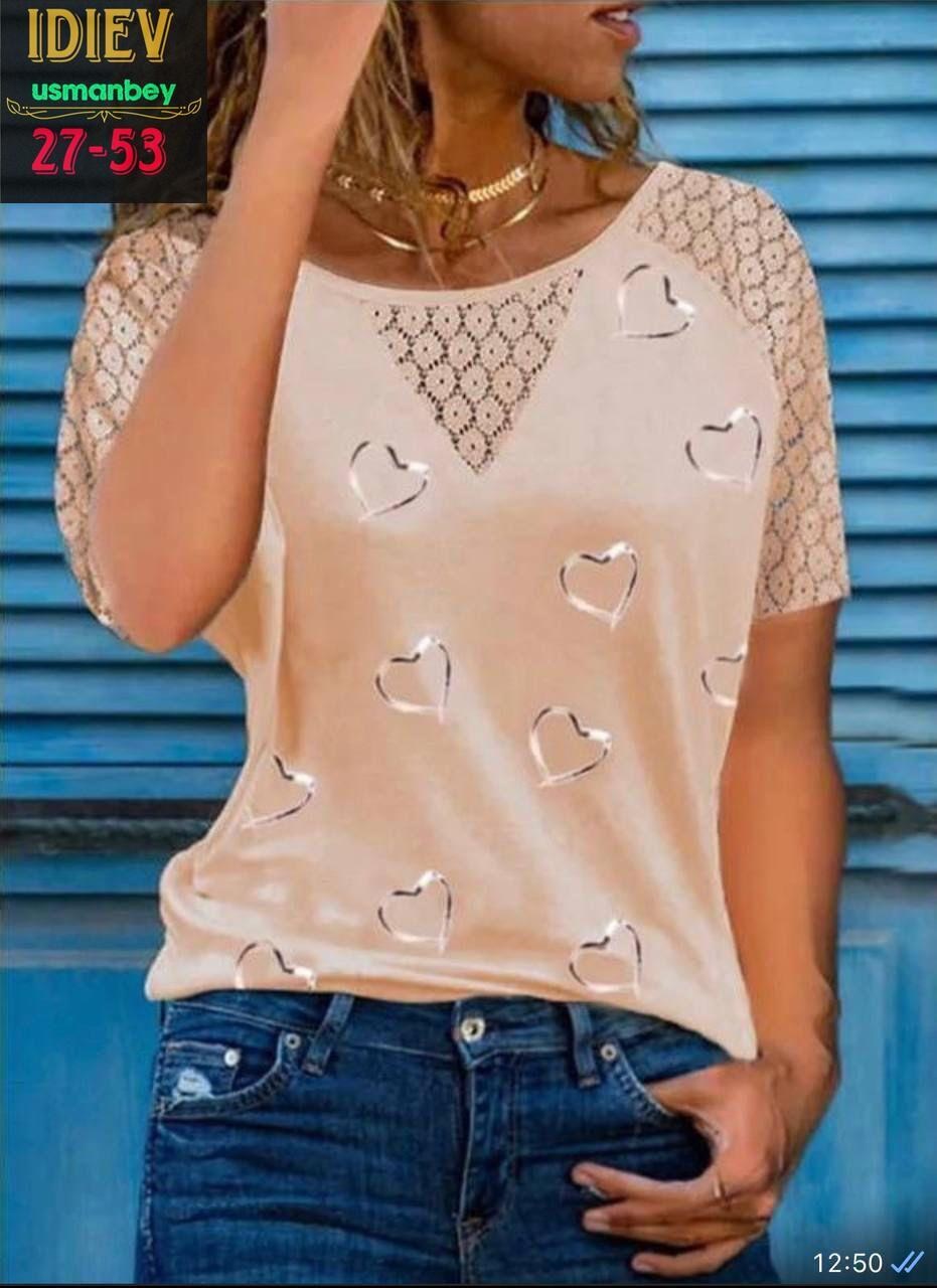 женские футболки с принтом,летние женские футболки,женская футболка,блузка с сердечками женская,блузка женская