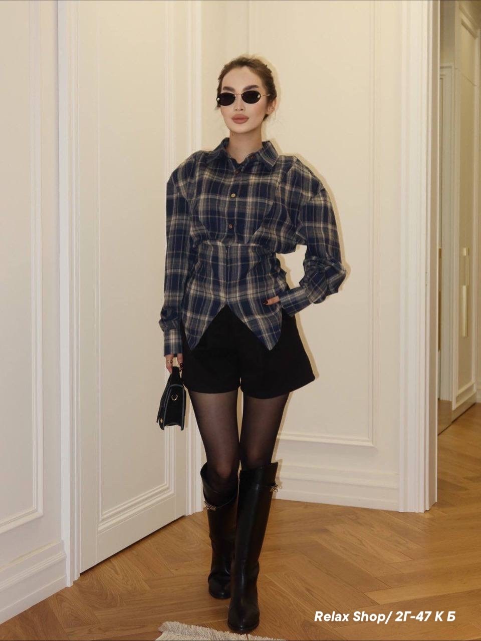 рубашка в клетку оверсайз со стразами perferita,женская рубашка,рубашка модная,рубашка в клетку оверсайз удлиненная 2e_brand,рубашка в клетку