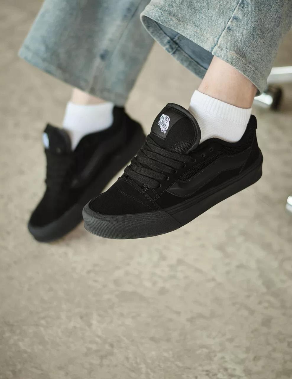 ,черные кроссовки,vans knu skool черные,вансы черные,кеды мужские vans knu skool черные