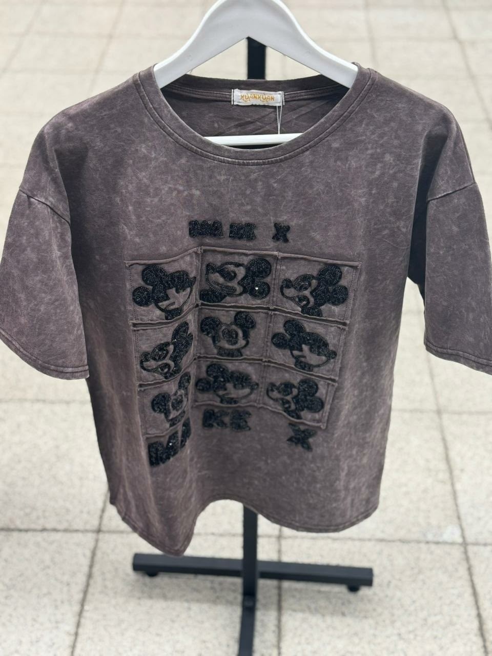 футболка с эффектом tie-dye (под варёнку) с камешками,футболка,футболки модные,женская футболка,футболка оверсайз с