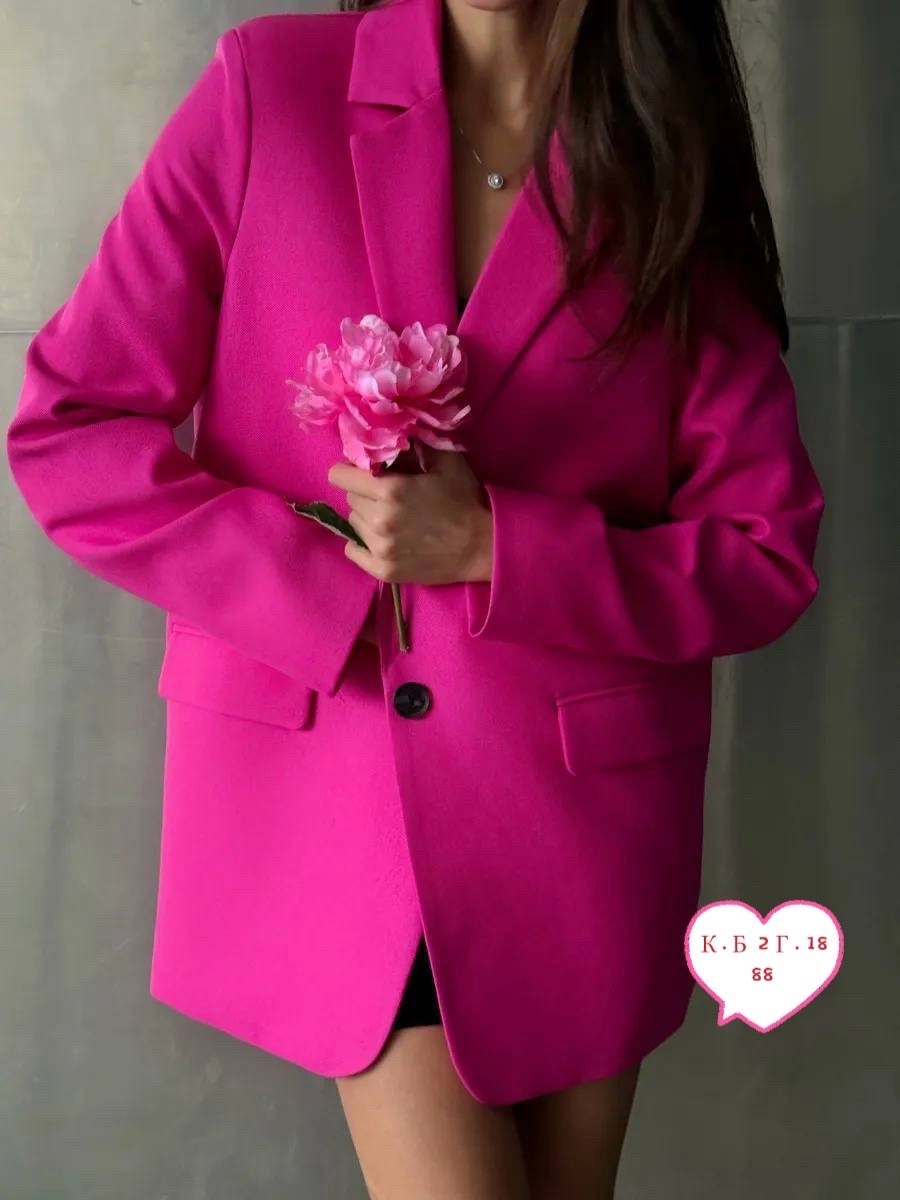 пиджак оверсайз vitaclo цвет розовый фуксия малиновый,пиджак женский оверсайз удлиненный розовый,пиджак оверсайз vitaclo,пиджак оверсайз женский,удлиненный пиджак женский фуксия