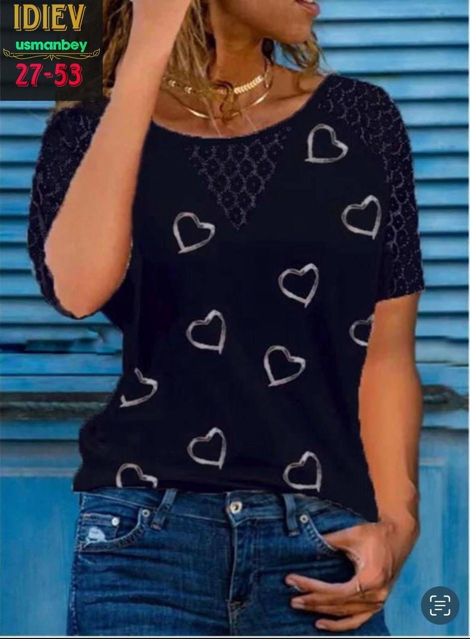 женские футболки с принтом,летние женские футболки,женская футболка,блузка с сердечками женская,блузка женская