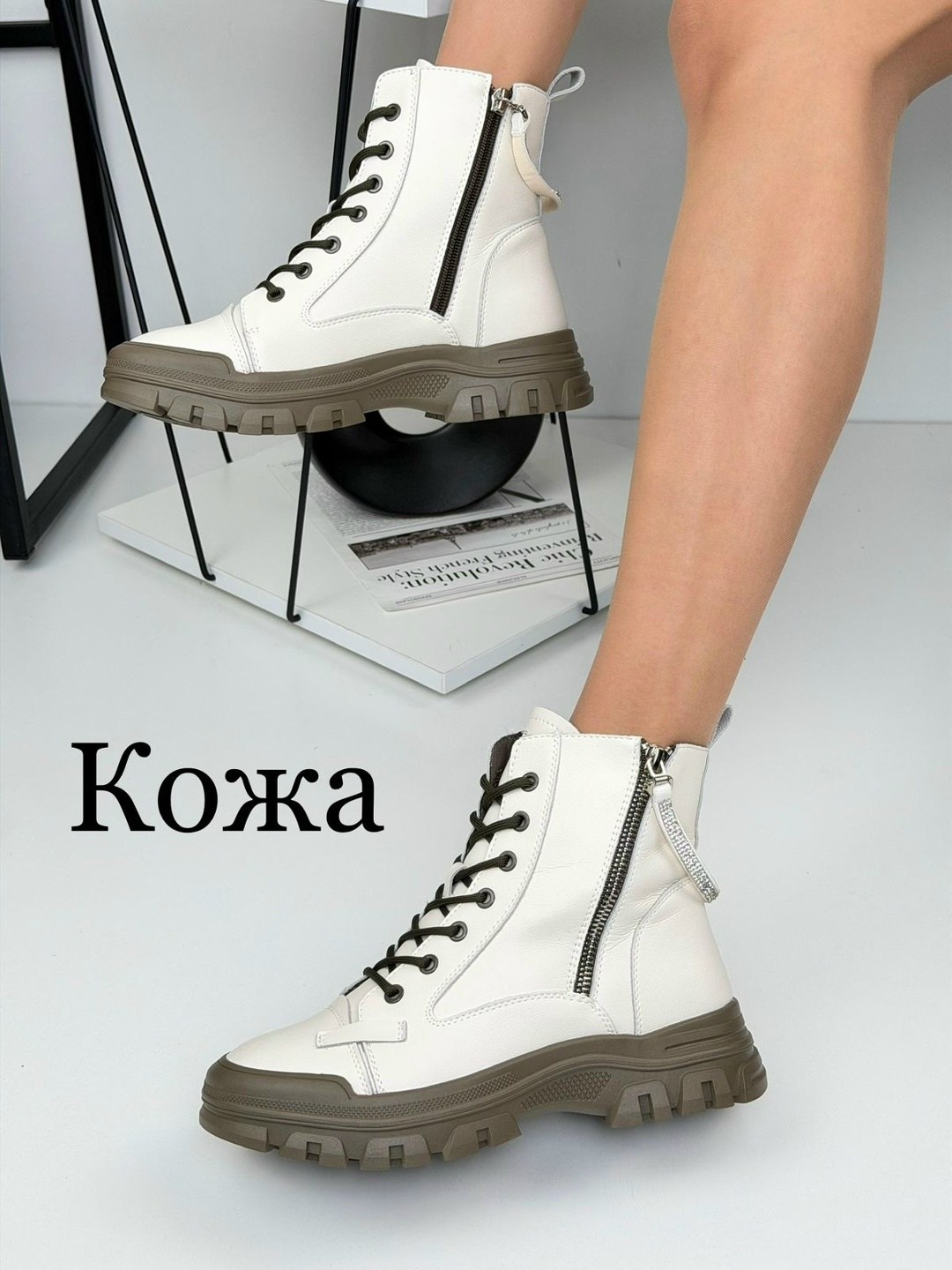 женские ботинки,,зимние ботинки женские белые натуральная кожа на шнуровке kronstep 43511959,женская ,ботинки
