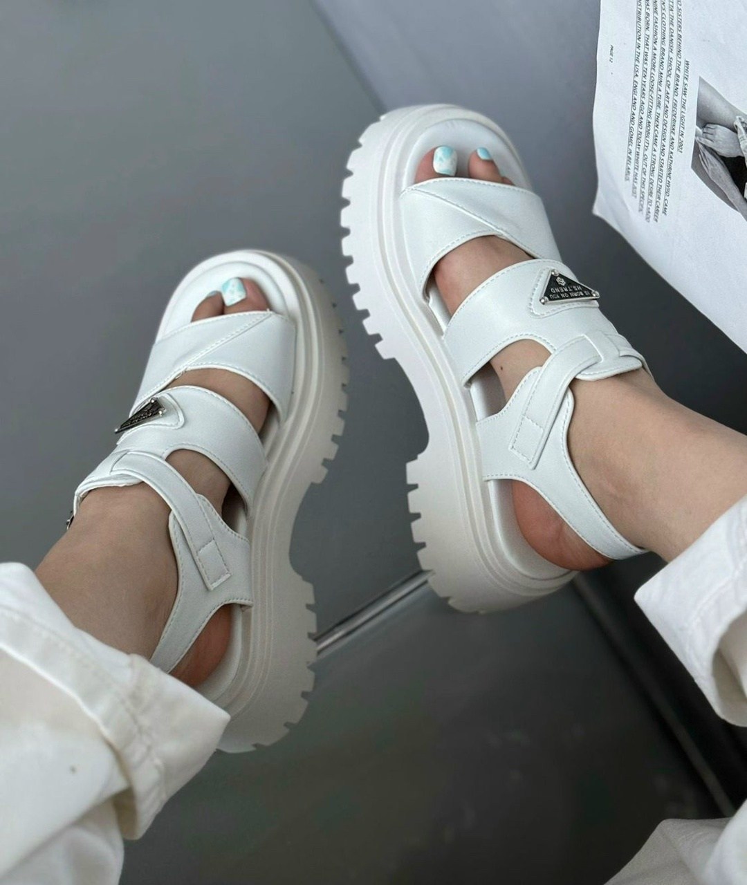 босоножки летние,босоножки эко,босоножки prada,босоножки на платформе,сандалии белые