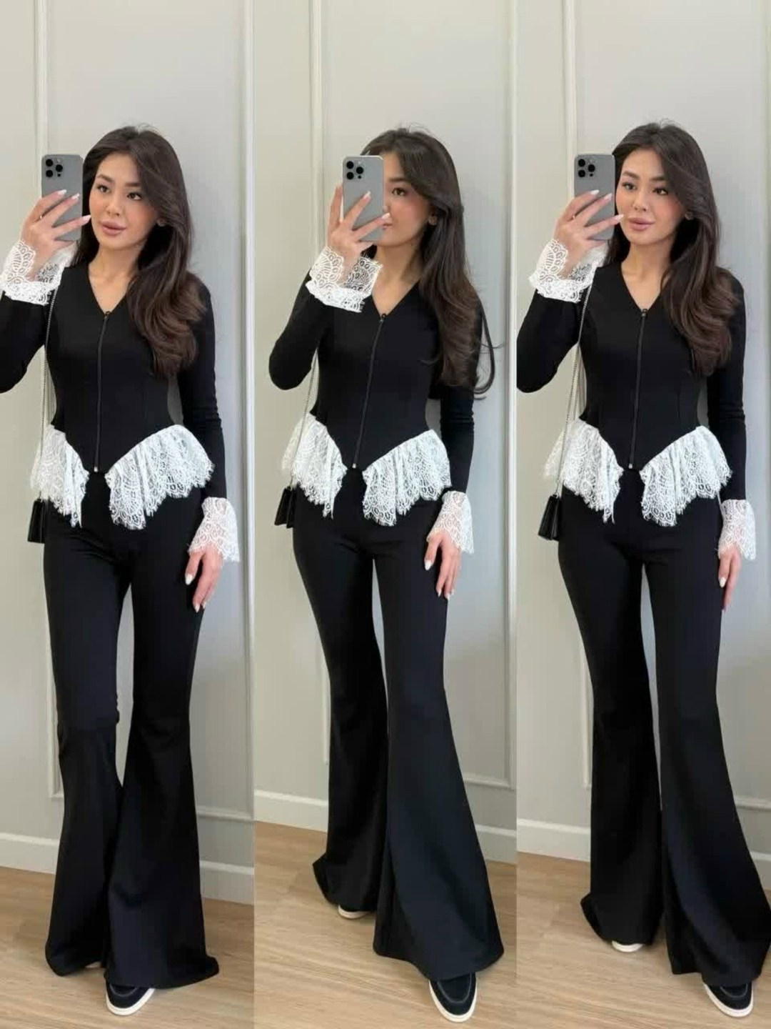 брюки женские клеш,стильные наряды,брюки трикотажные клеш из джерси черные,женские наряды